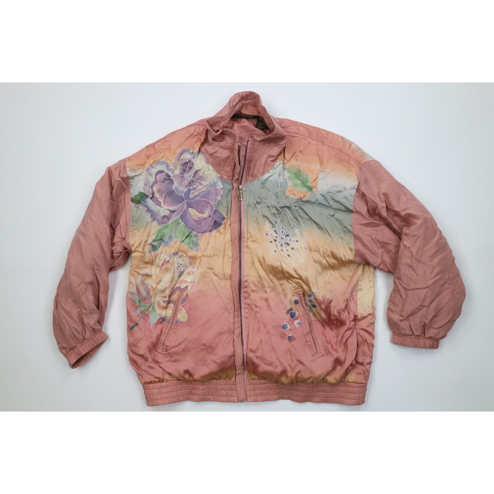 Vintage Vintage 90s Streetwear 2 Piece Silk Flower Track Suit Size L / US 10 / IT 46 - 2 Thumbnail