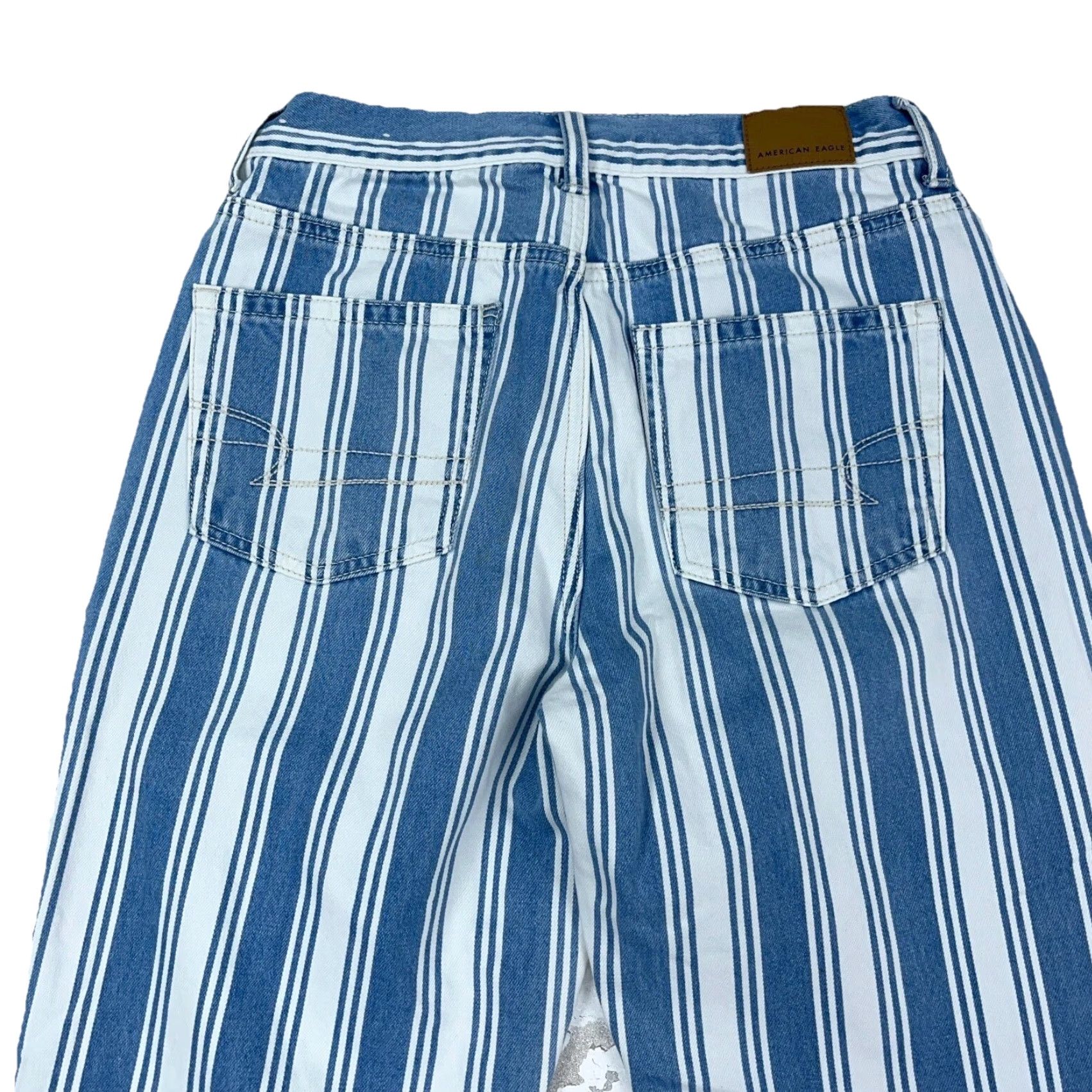 American Eagle Outfitters American Eagle Jeans Women Mom Jean Straight Leg Striped High Rise Denim Boho 2 Size 26" / US 2 / IT 38 - 4 Thumbnail
