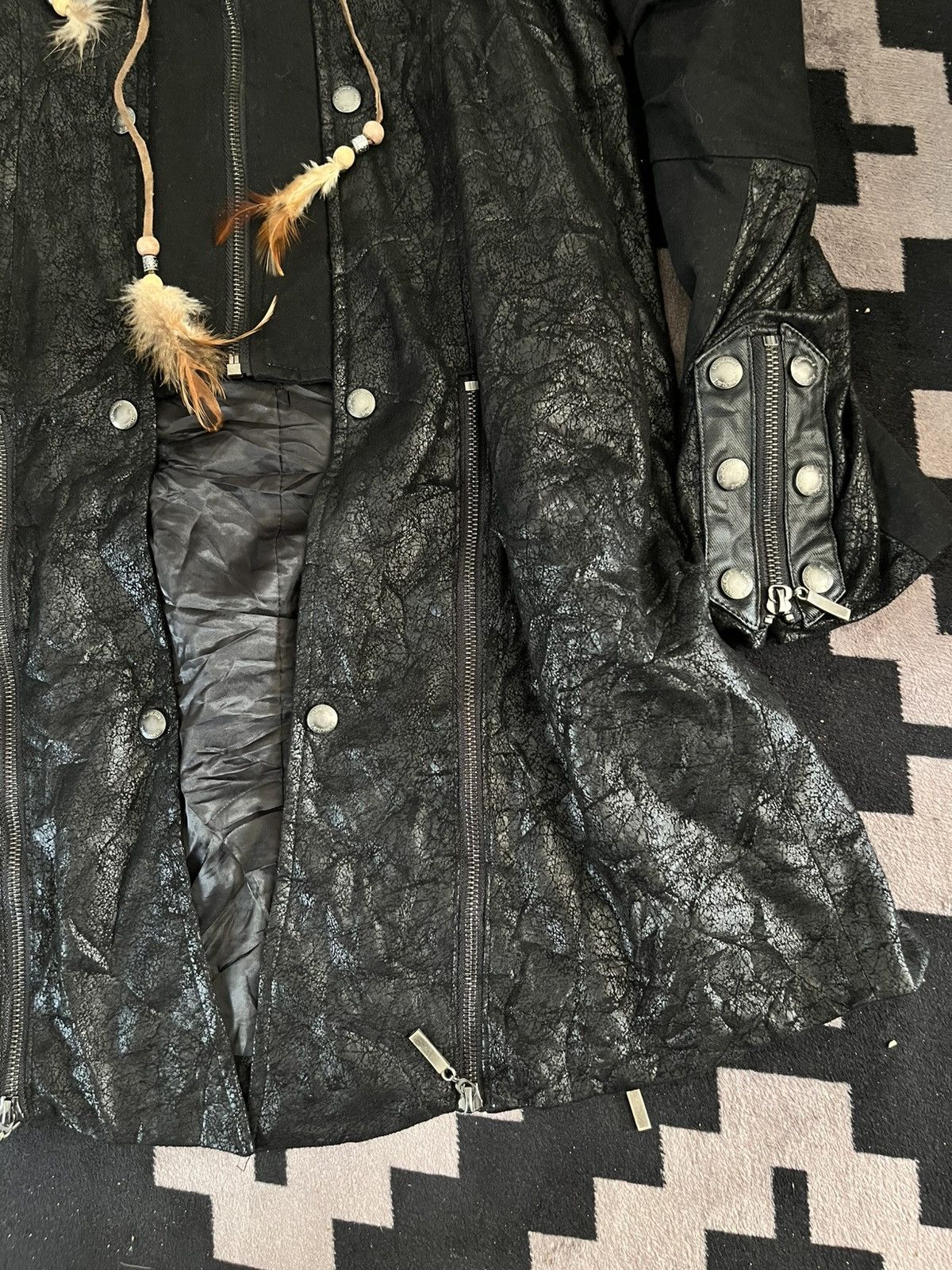 Japanese Brand Crazy Punk rave lace up bondage vkei waxed jacket Size US M / EU 48-50 / 2 - 5 Thumbnail