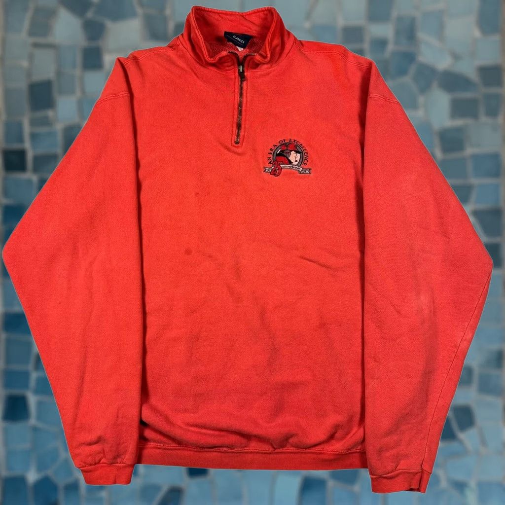 NCAA VINTAGE Nebraska Football Sweatshirt XL Men 90s NCAA Mock Neck 1/4 Zip Red Embroidered Logo Sweatshirt Mens Size US XL / EU 56 / 4 - 1 Thumbnail