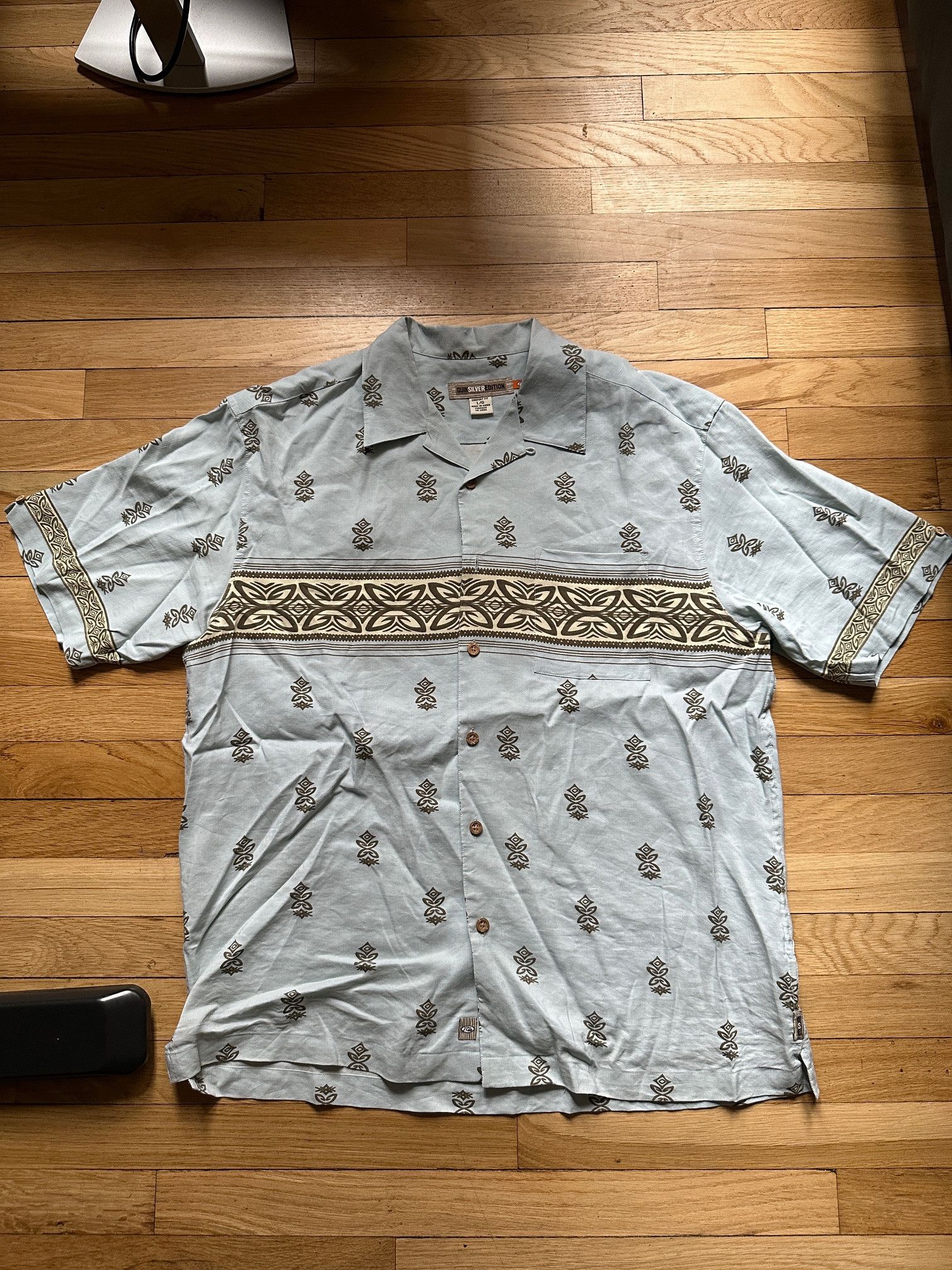 Quiksilver Silver Edition QUIKSILVER Blue Camp Vacation Hawaiian Shirt Size US L / EU 52-54 / 3 - 1 Thumbnail