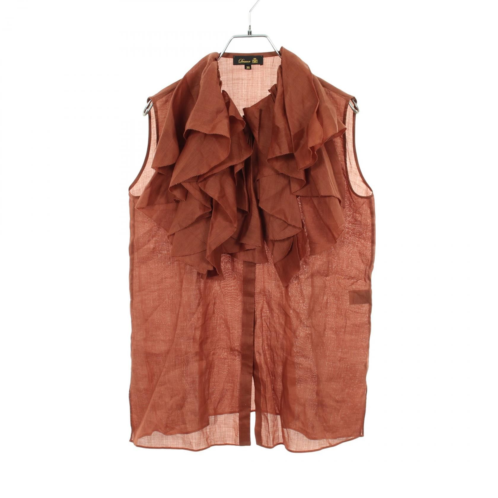 Other Other Drawer Lawn Ruffle Sleeveless Blouse Textile Tops 6521-299-1090 DUTY FREE for USA Size ONE SIZE - 1 Thumbnail