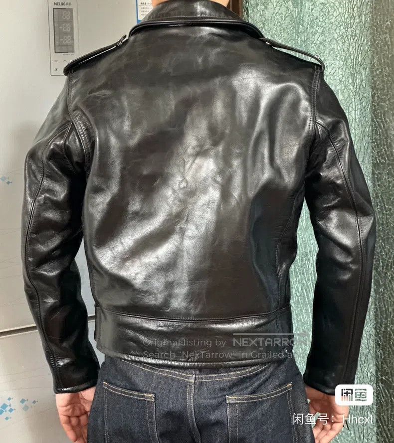Schott Schott 1928h, horsehide, cable-stayed, black, sheer dyeing Size US L / EU 52-54 / 3 - 7 Thumbnail