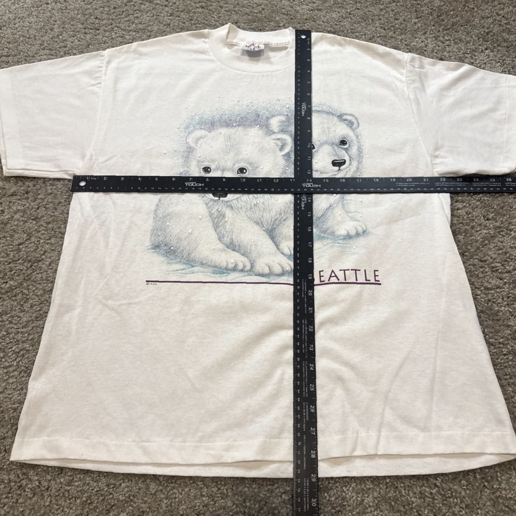 TEE JAYS VINTAGE Polar Bear Nature Animal Winter Seattle White T-Shirt XL TeeJays Mens Regular Size US XL / EU 56 / 4 - 3 Thumbnail