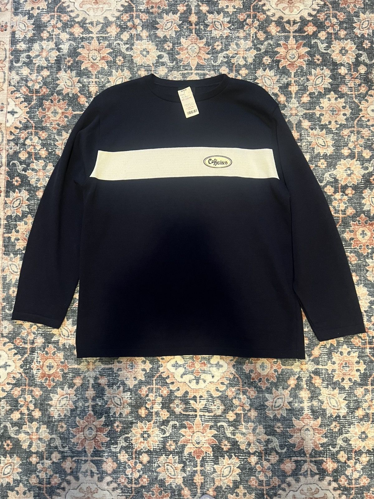 Other Vintage Caffeine Records Navy Knit Pullover Sweater Size US L / EU 52-54 / 3 - 1 Thumbnail