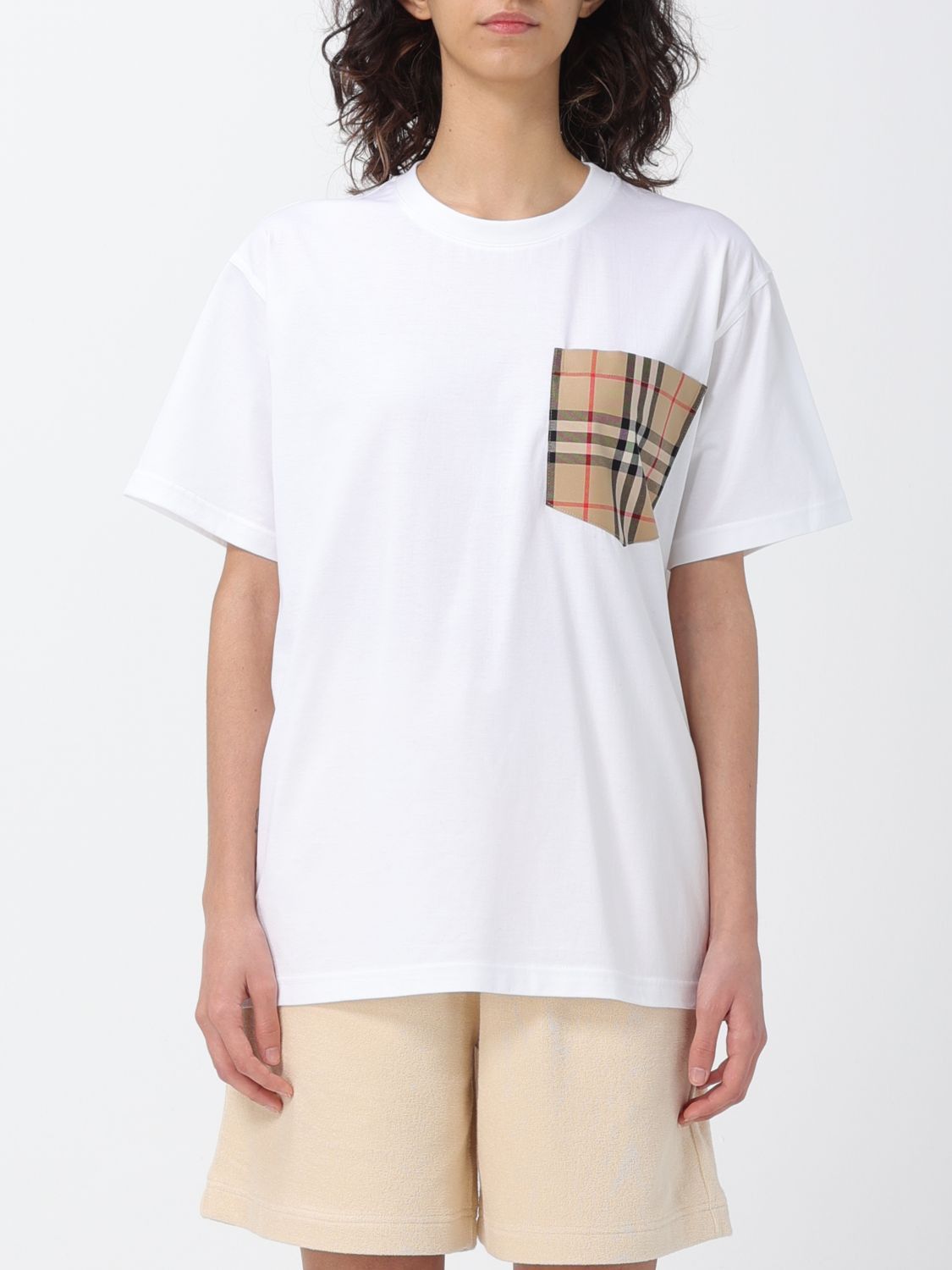 image of Burberry T-Shirt Woman White, Women's (Size Small)