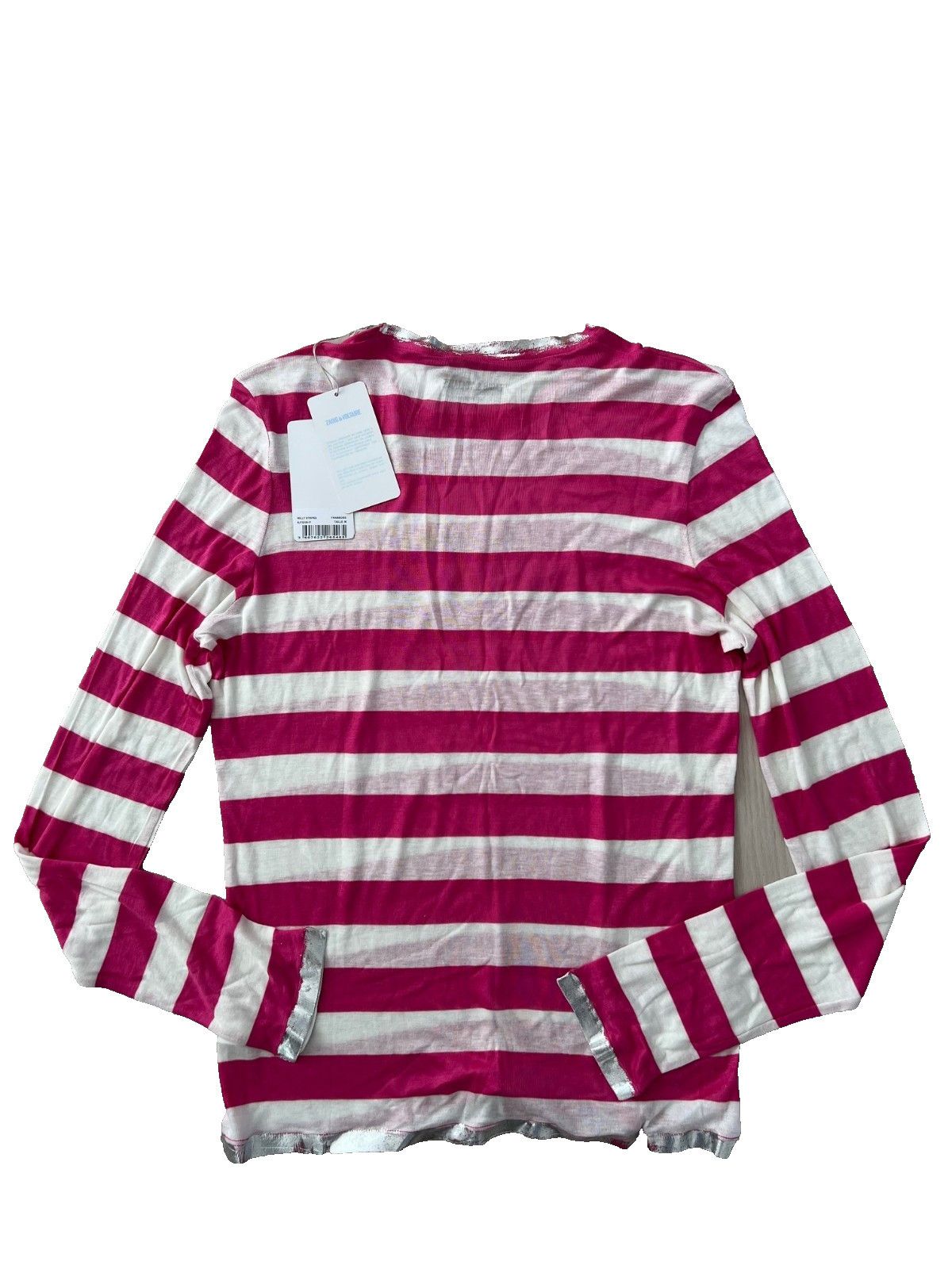 Zadig & Voltaire Zadig & Voltaire Willy Stripes Kate Top Fuchsia White ( M ) Size M / US 6-8 / IT 42-44 - 4 Thumbnail