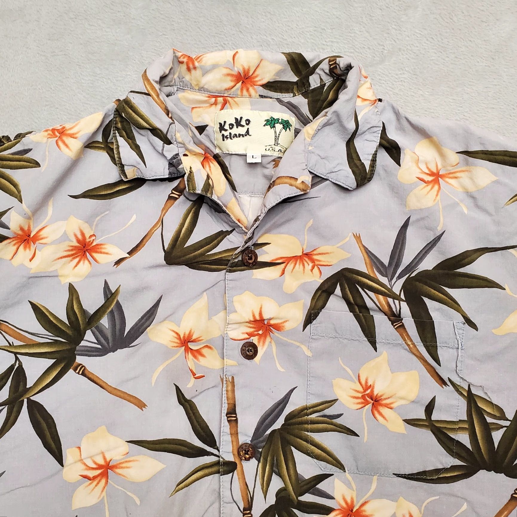 Vintage Koko Island Shirt Mens Large Blue Floral Hawaiian Short Sleeve Island Aesthetic Size US L / EU 52-54 / 3 - 2 Thumbnail