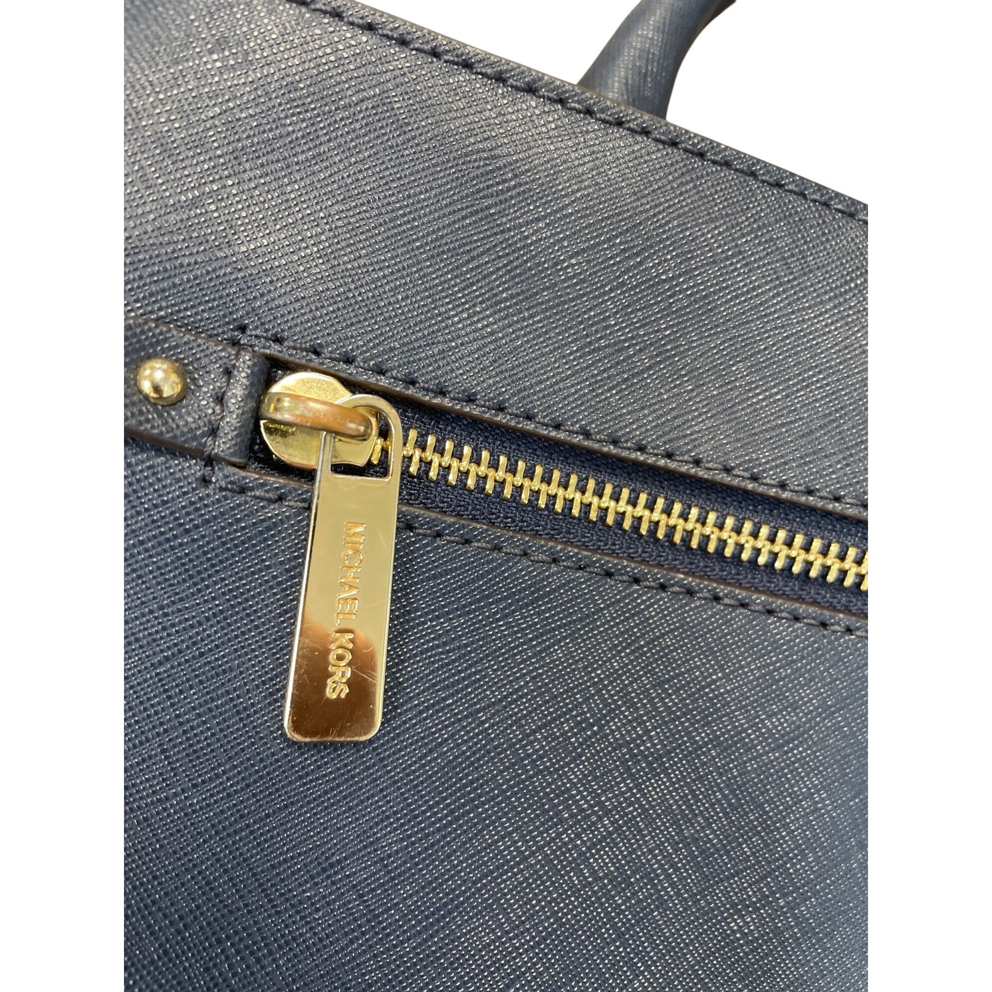 Michael Kors Michael Kors Womans Navy Blue Saffiano Leather Satchell Cros Size ONE SIZE - 2 Thumbnail