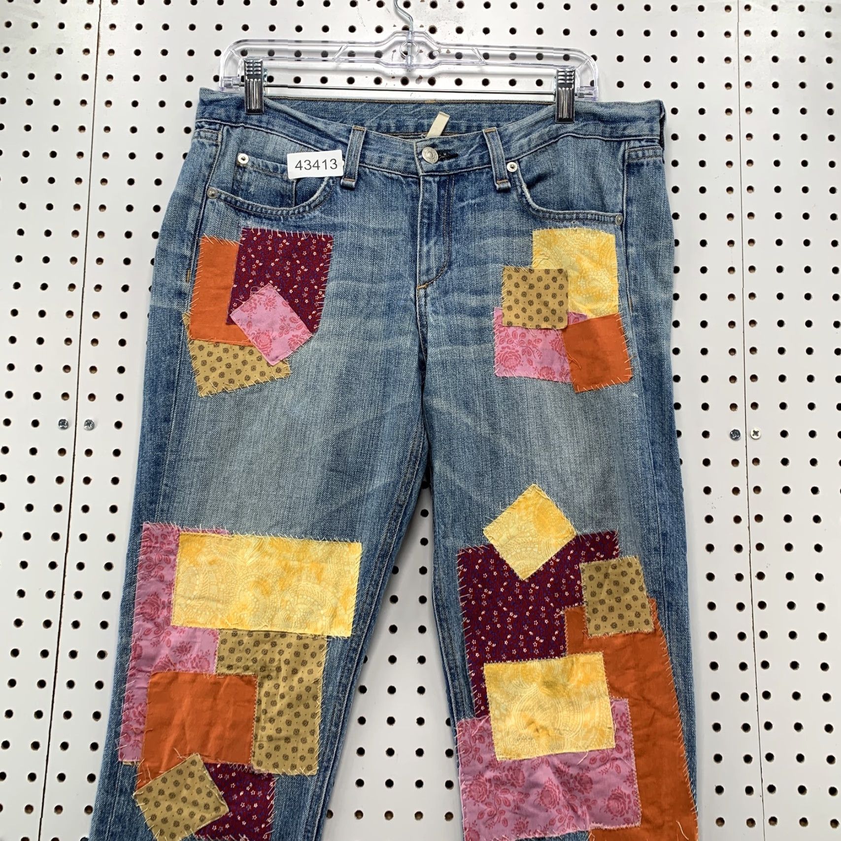 Rag & Bone VINTAGE Rag & Bone Patchwork Denim Jeans Womens Size 28 34x28 Blue Regular 5-Pocket Womens Jeans Size 28" / US 6 / IT 42 - 2 Thumbnail