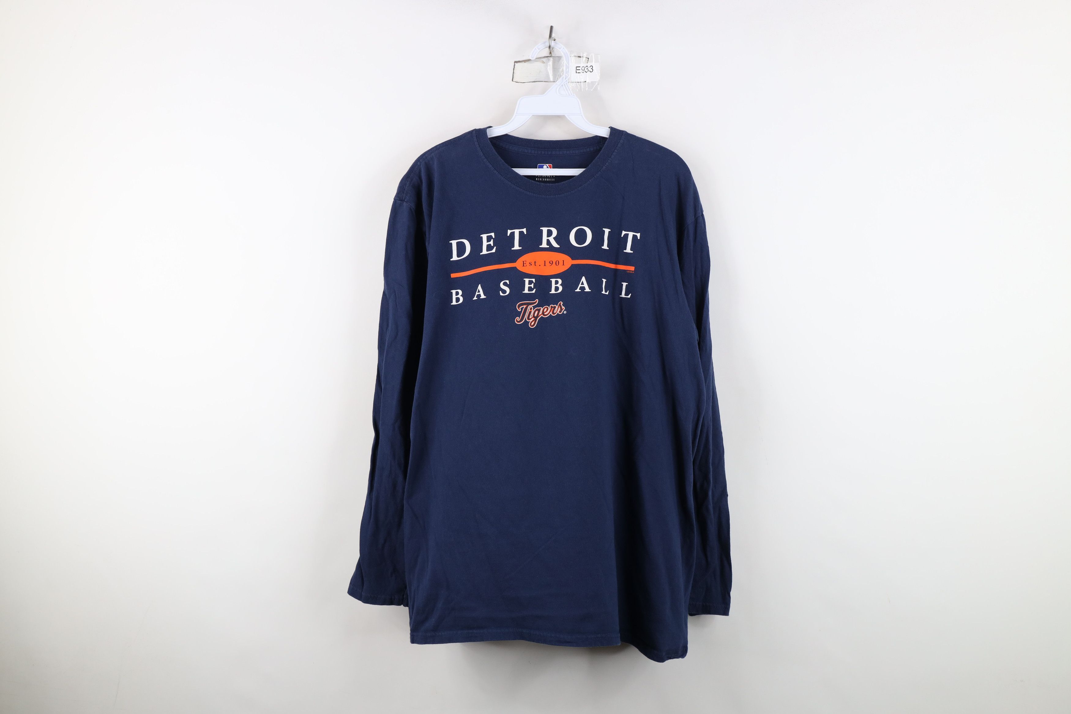 Vintage Y2K Spell Detroit Tigers Baseball Long Sleeve T-Shirt Blue Size US XL / EU 56 / 4 - 1 Thumbnail