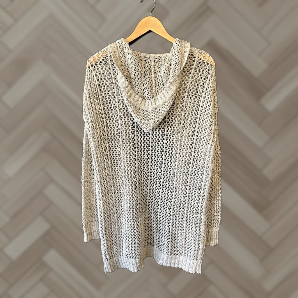 Vintage Aerie Womens Beige Knit Crochet Cardigan Sweater Size M Regular Knit Cardigan Womens Beige Crochet 90s? Size M / US 6-8 / IT 42-44 - 1 Thumbnail