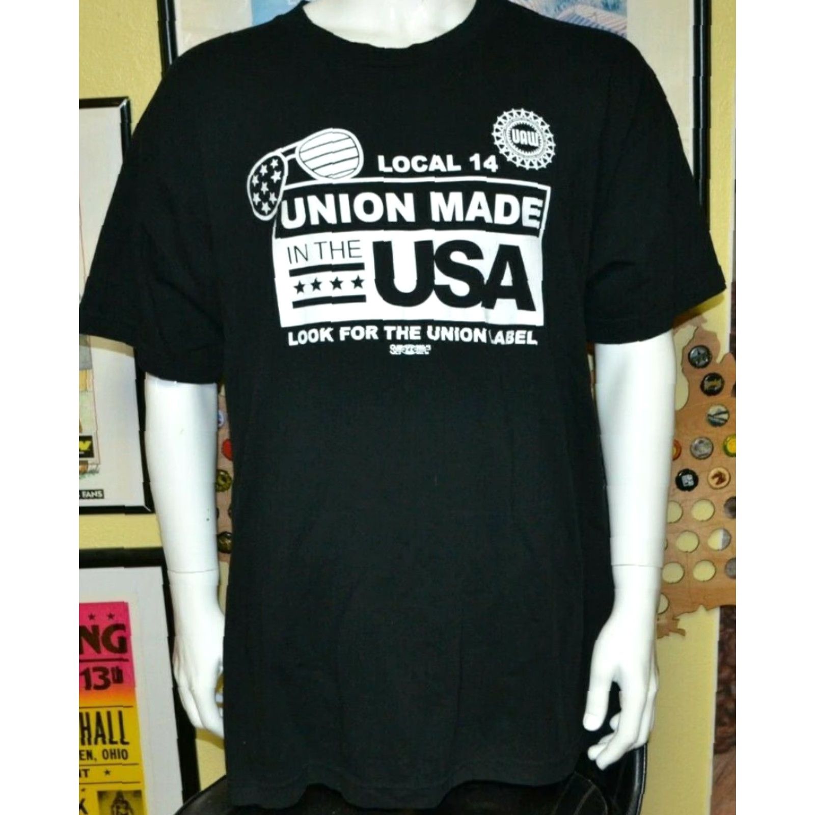Vintage VINTAGE UAW Local 1435 Union Pride T Shirt 2XL Black Mens 100% Cotton Round Neck Short Sleeve Graphic Tee USA Size US XXL / EU 58 / 5 - 2 Thumbnail