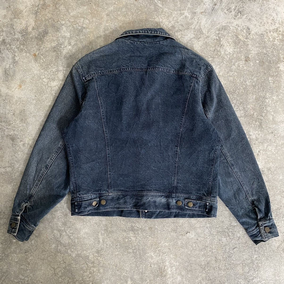 Marithe + Francois Girbaud 1980’s Vintage MFG Faded Black Lined Trucker Denim Jacket Size US M / EU 48-50 / 2 - 10 Thumbnail
