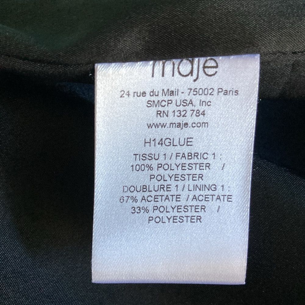 Maje Maje Womens Black Sleeveless V-Neck Dress Size 1 Fits US Size XS Size XS / US 0-2 / IT 36-38 - 4 Thumbnail