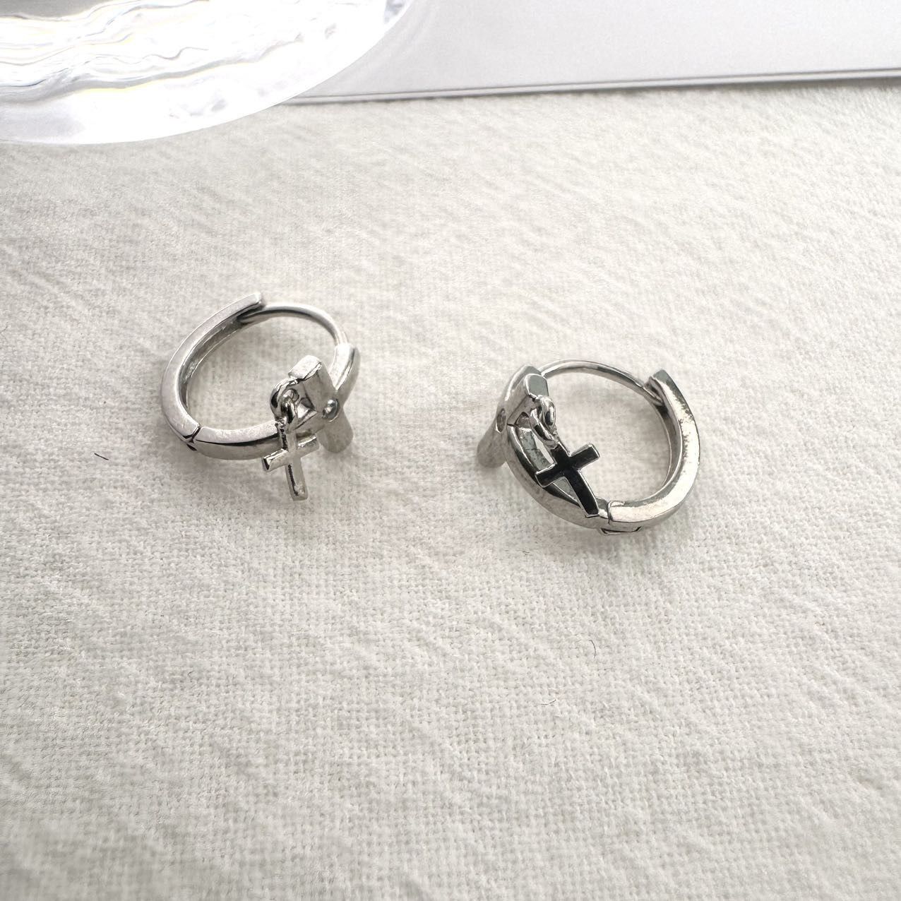 Other Small Cross Hoop Earrings for Men Women Unisex Earrings Size ONE SIZE - 3 Thumbnail