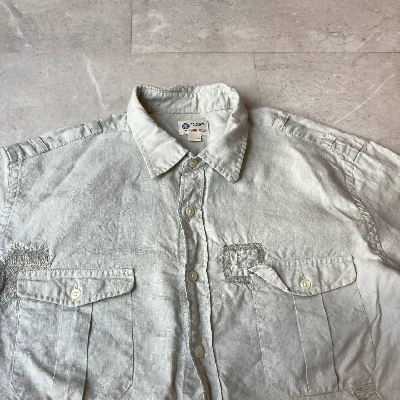 J.Crew J Crew Linen Long Sleeve Button Up Shirt Size US L / EU 52-54 / 3 - 2 Thumbnail