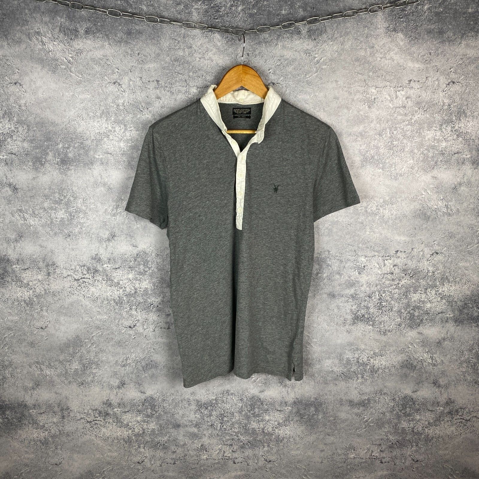 Allsaints Allsaints Polo Shirt Men's Size S Gray Cotton Short Sleeve ` Size US S / EU 44-46 / 1 - 1 Thumbnail