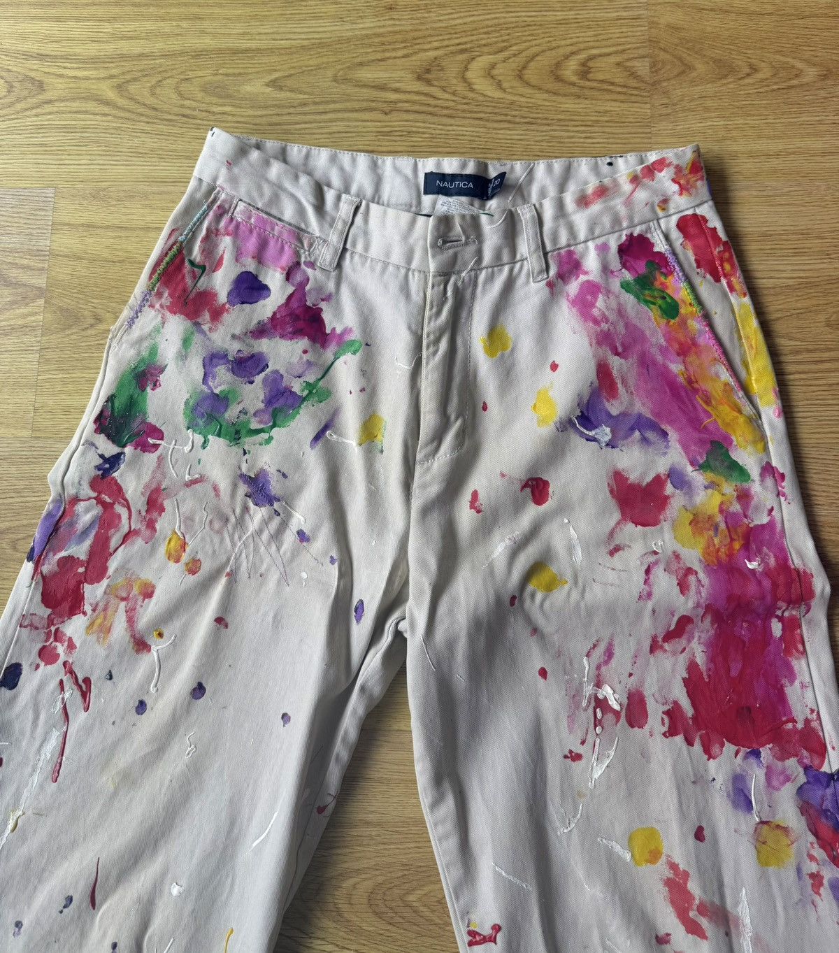 Nautica Vintage Custom Paint Splatter Pants Size US 30 / EU 46 - 2 Thumbnail