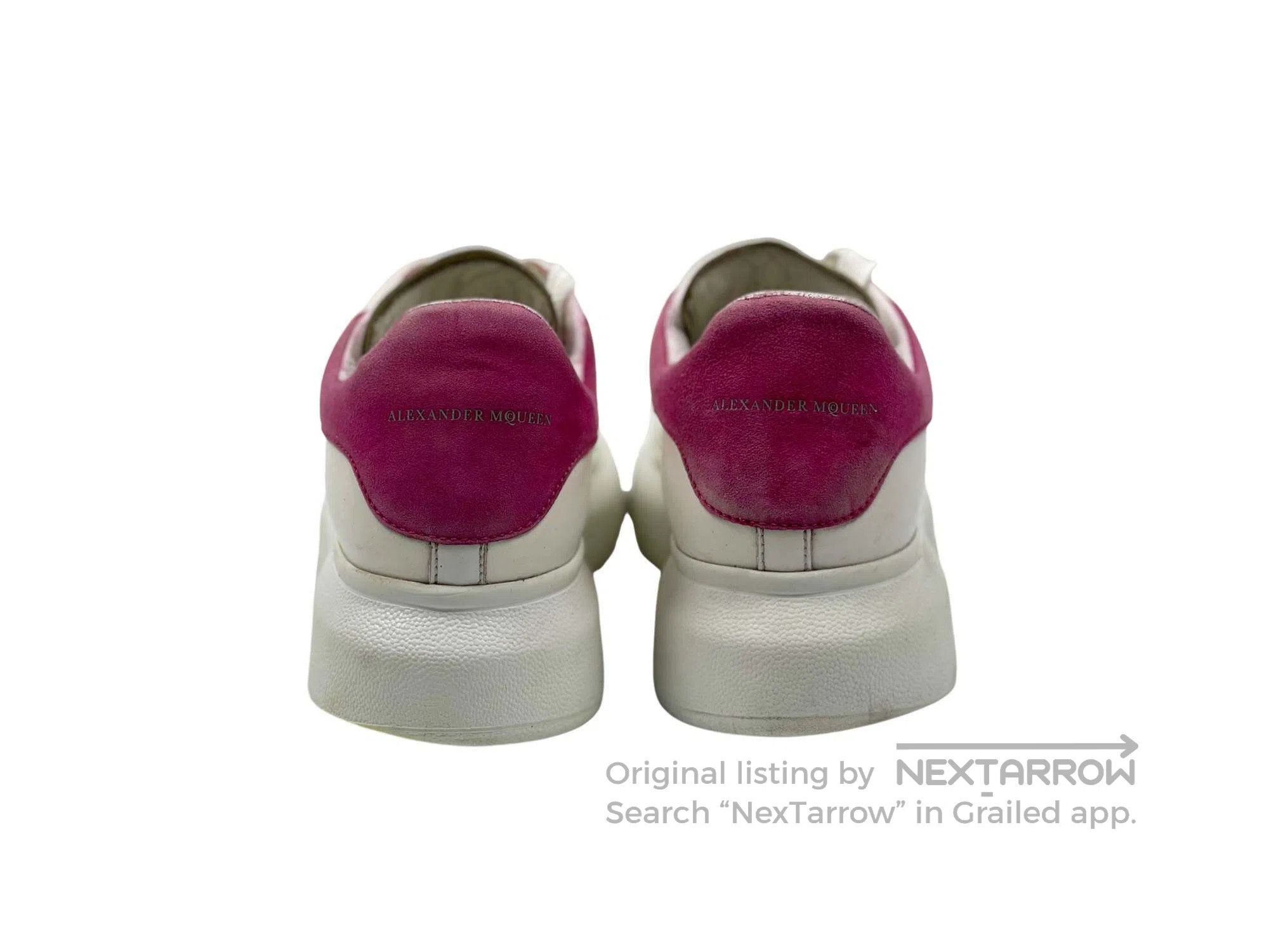 Alexander McQueen ALEXANDER MCQUEEN Pink Tail Thick Sole Casual White Shoes Size US 7 / IT 37 - 3 Thumbnail