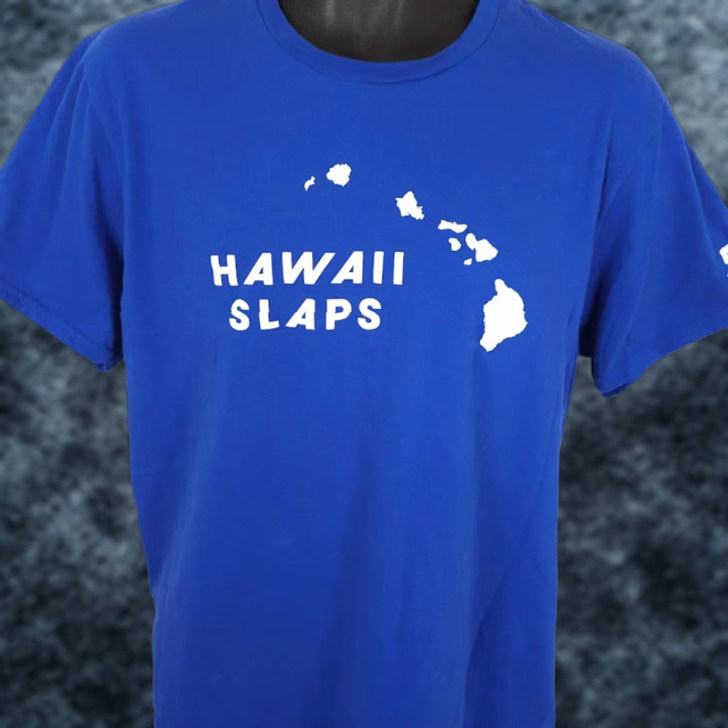 Vintage Power Slap T Shirt Mens Size Medium Blue Hawaii Slaps Fighting TV Show Shirt Men's Hawaii Travel Souvenir Graphic Print Crew Neck Short Sleeve Size US M / EU 48-50 / 2 - 1 Thumbnail