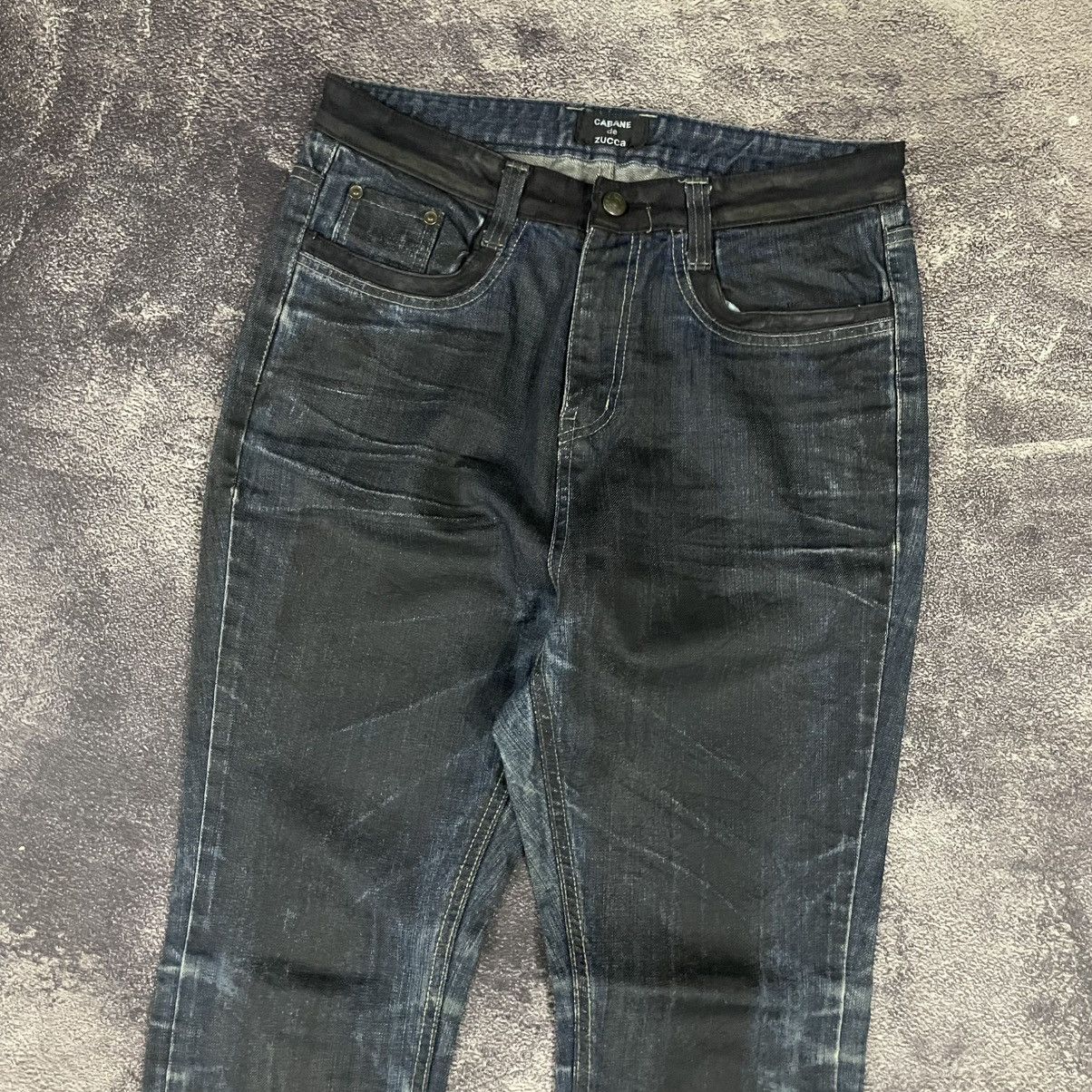If Six Was Nine × Le Grande Bleu (L.G.B.) × Tornado Mart Cabane de Zucca Distressed Denim Yohji/Comme-Inspired Jeans Size US 32 / EU 48 - 3 Thumbnail