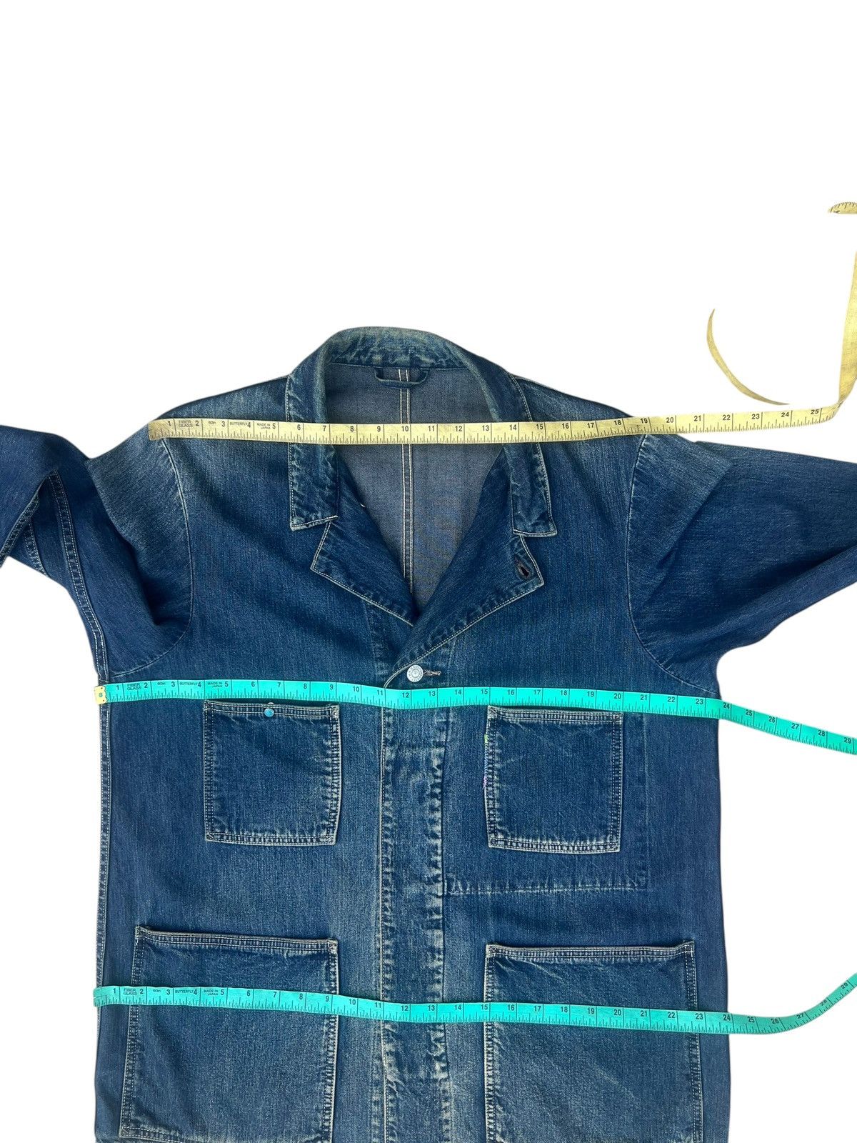45rpm Archive 45rpm NMD Ocean Blue Patina Denim Chore Jacket Size US XL / EU 56 / 4 - 2 Thumbnail