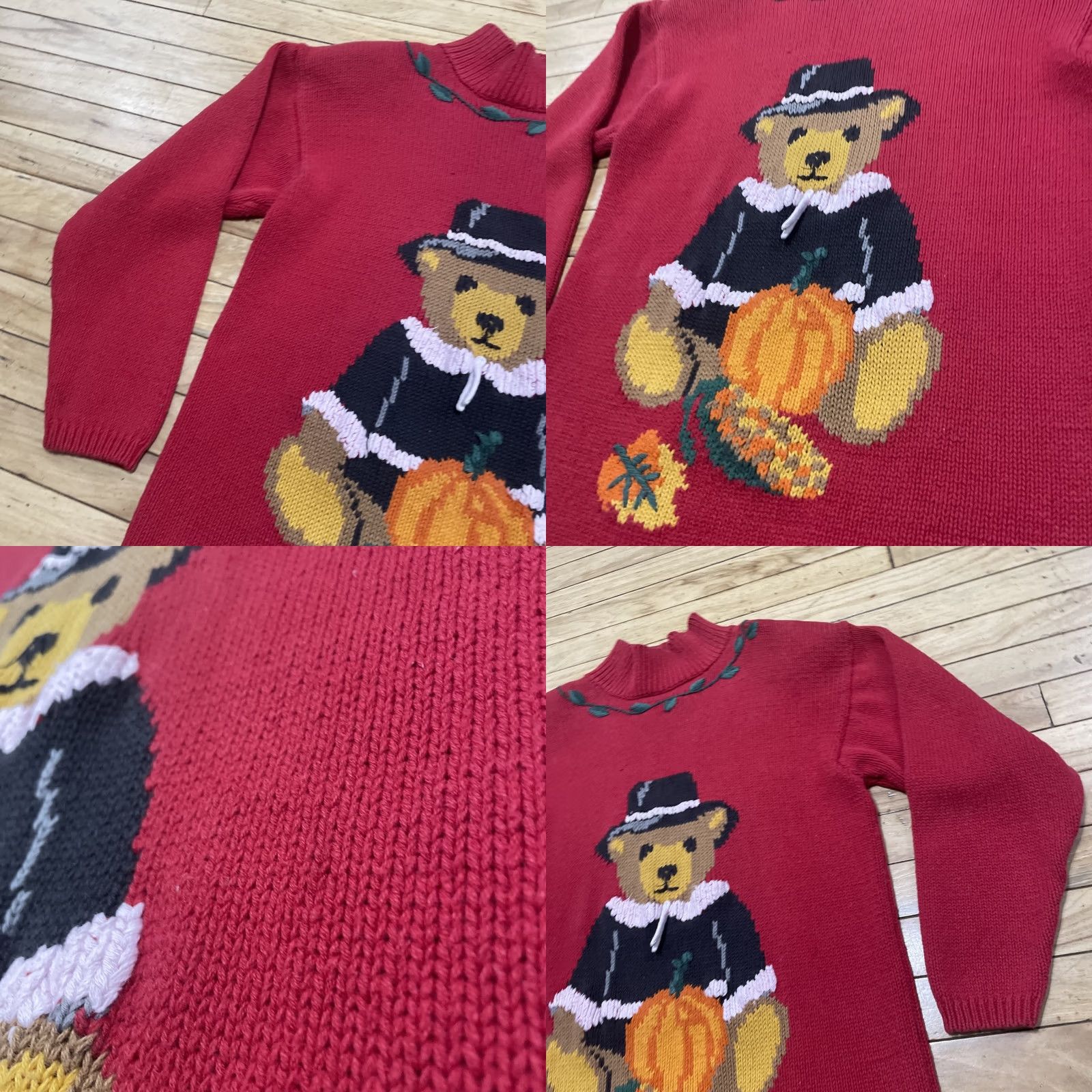 Vintage VINTAGE The Eagle's Eye Halloween Teddy Big Bear Pumpkin Sweater Women L Pullover Red Black Orange 90s Halloween Decor Ladies L Size L / US 10 / IT 46 - 10 Thumbnail
