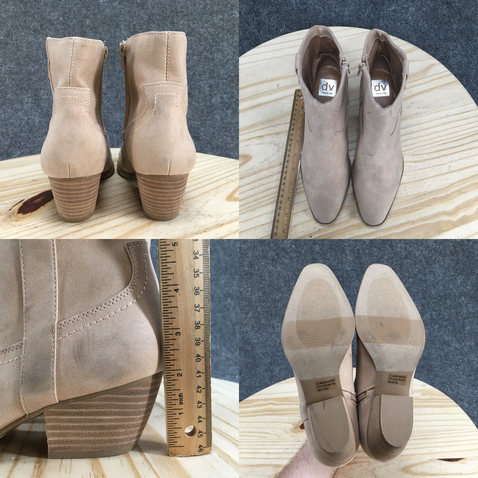 Dolce Vita DV Dolce Vita Perdue Boots Women 9 Tan Suede Side Zip Ankle Bootie Western Style Size US 9 / IT 39 - 9 Thumbnail