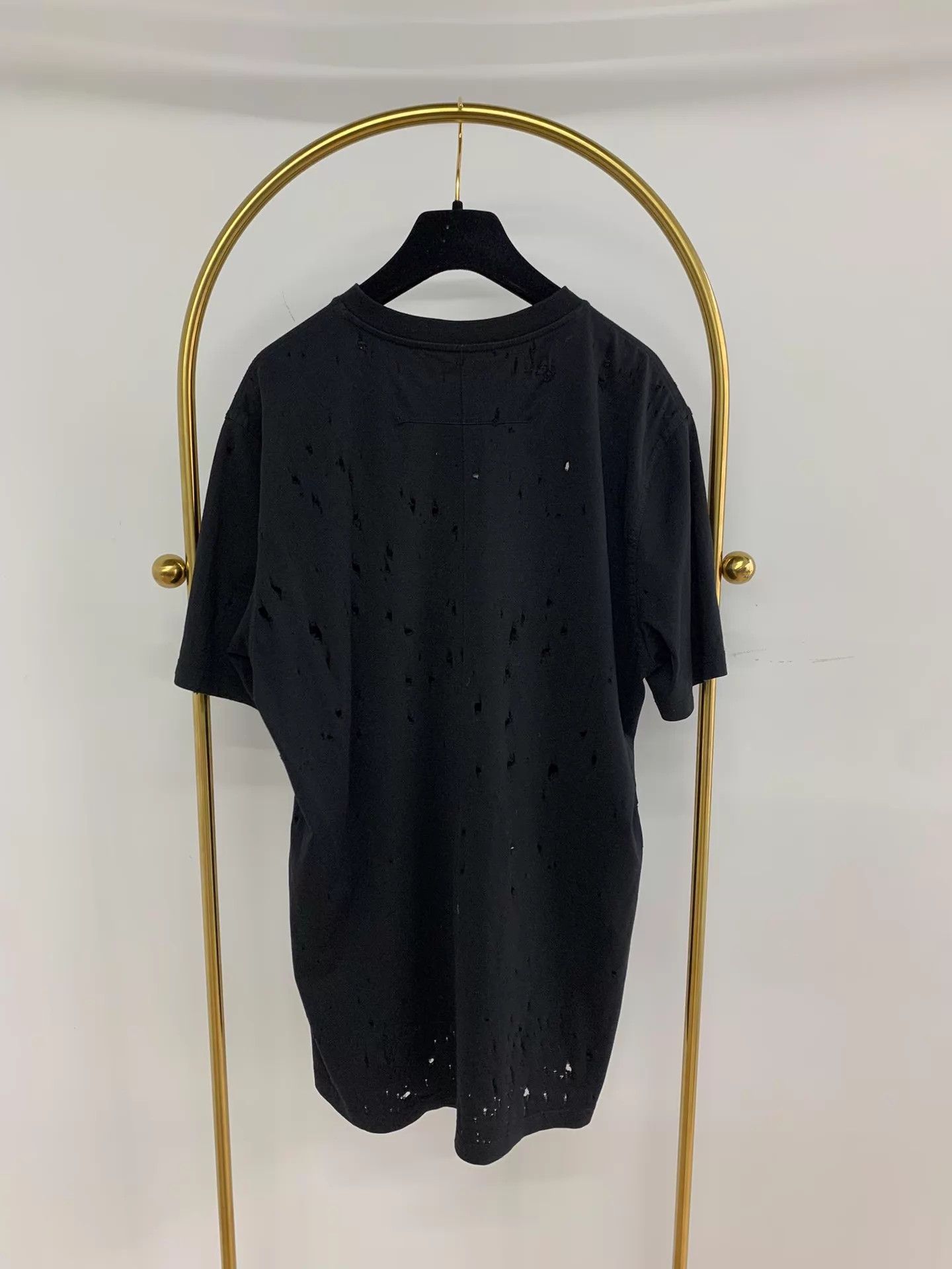 Givenchy Givenchy Black Distressed Short-Sleeve Tee XS New Size US XS / EU 42 / 0 - 3 Thumbnail