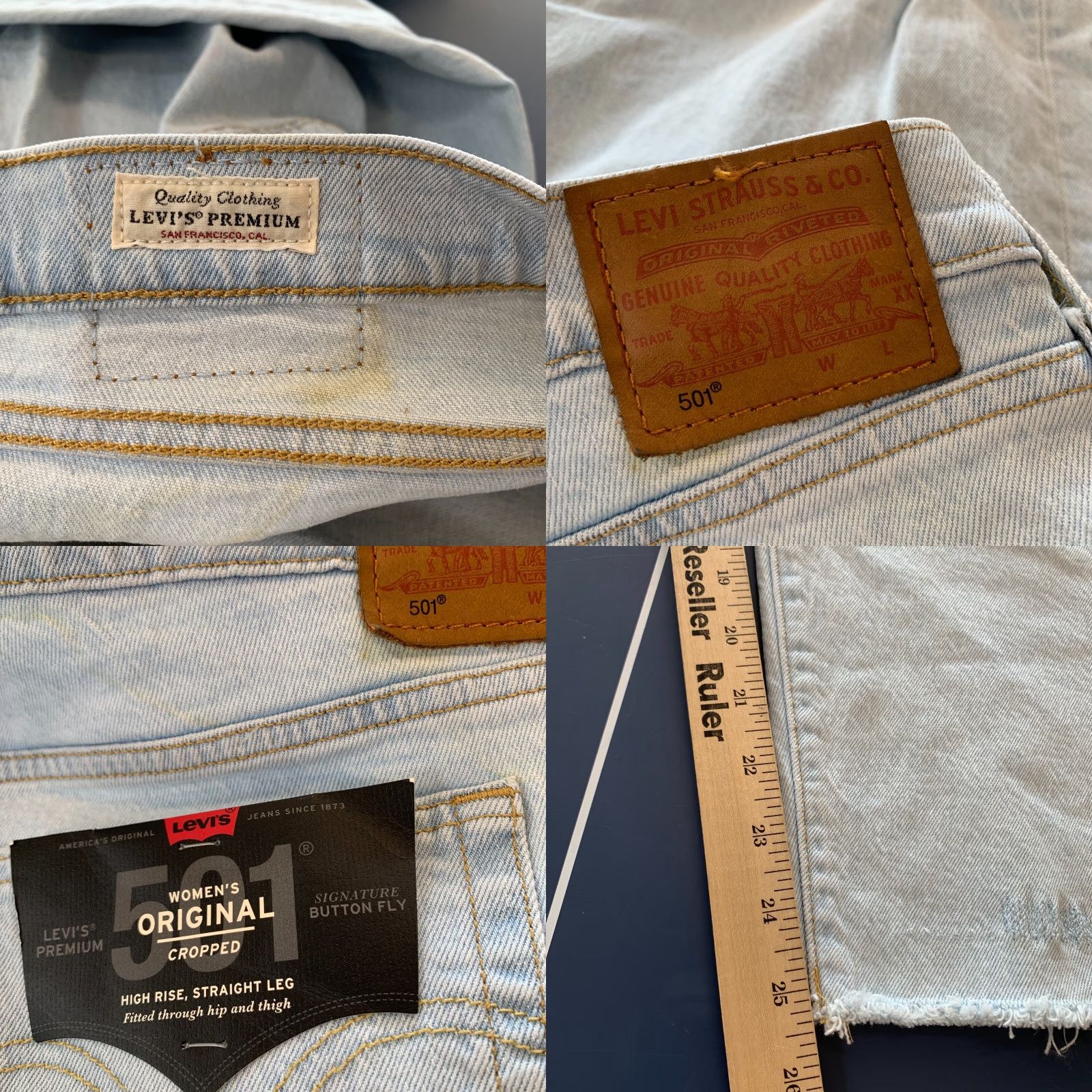 Levi's Levi's 501 Jeans Womens 18W Denim Light Blue 40x25.5 NWT Raw Hem Jeans Womens Size 40" / US 18 - 10 Thumbnail