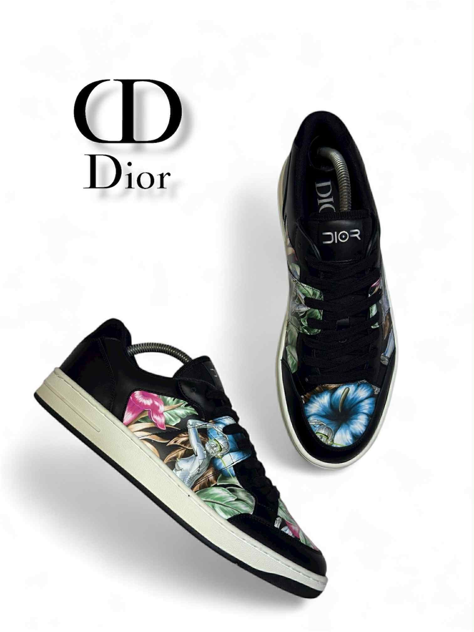 Dior Dior B02 Sorayama Black Hawaii Leather Low Trainers Men's Size US 10 / EU 43 - 1 Thumbnail