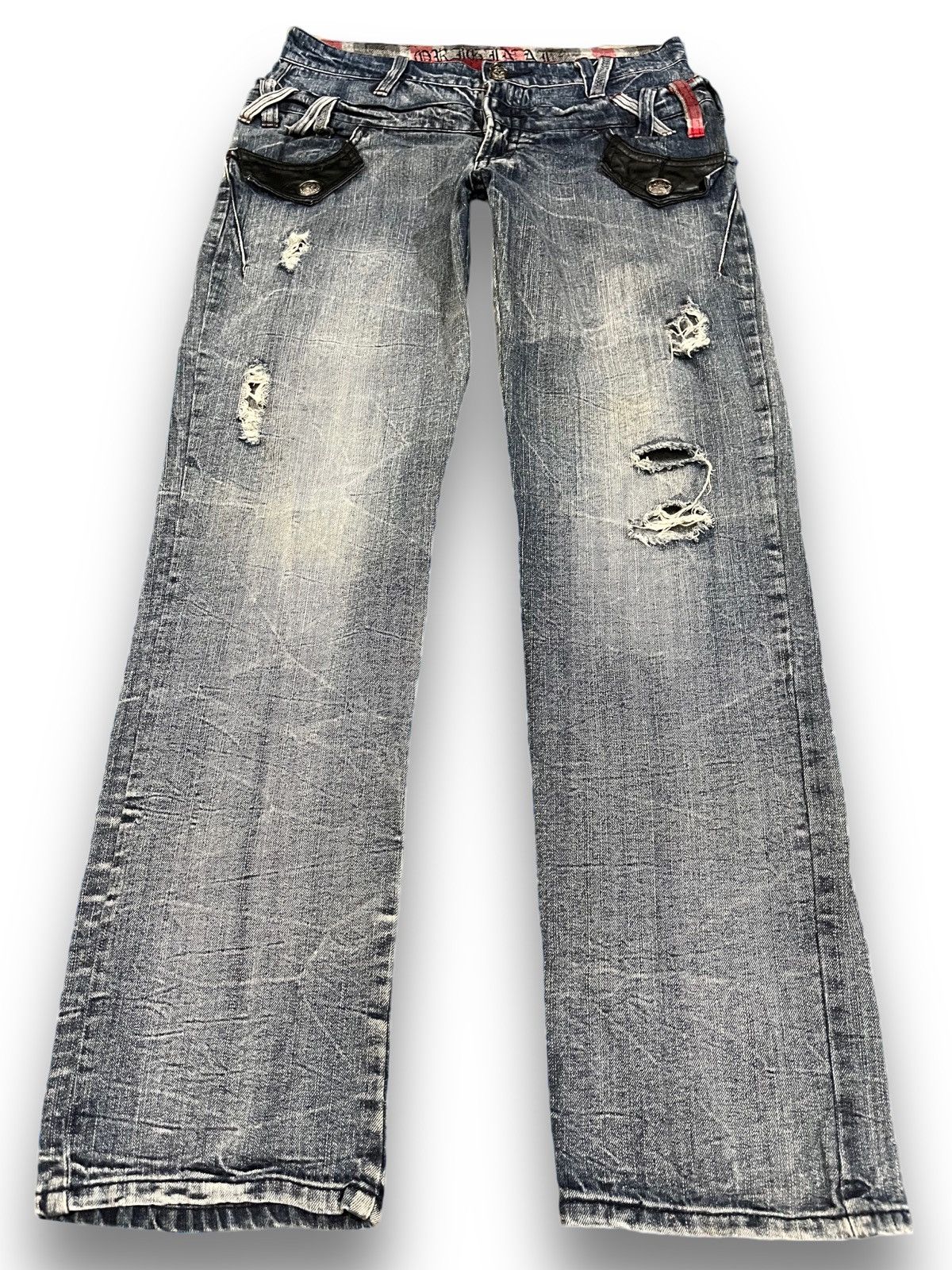 Vintage Originalstyle Double Waist Distressed Denim