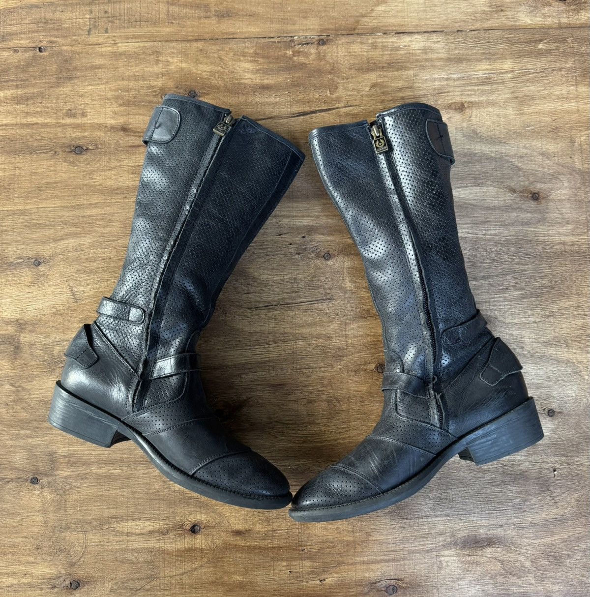 Belstaff Belstaff Leather High Boots Moto Biker Boots Size US 6 / IT 36 - 8 Thumbnail