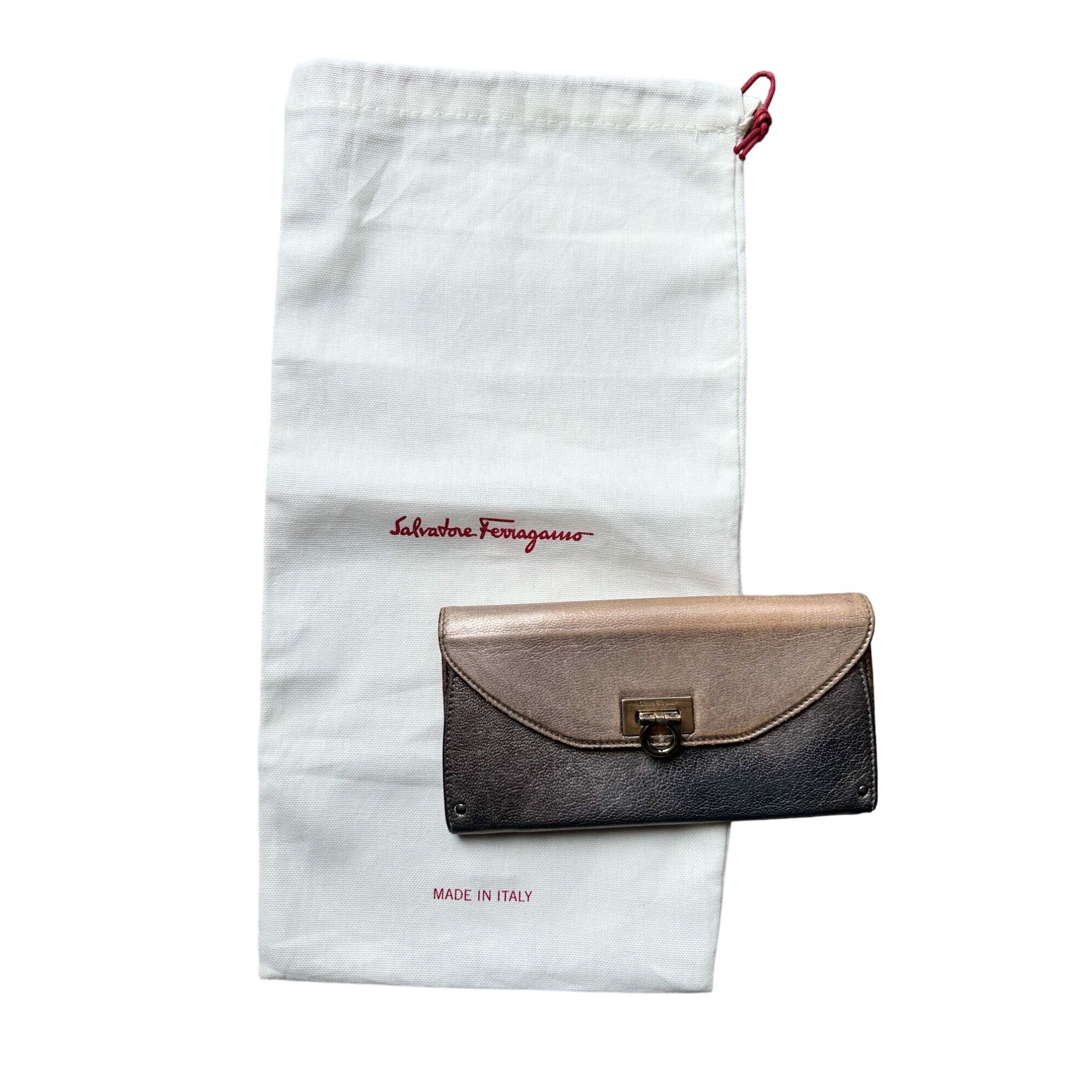 Salvatore Ferragamo Salvatore Ferragamo Metallic Tricolor Long Wallet with Dust Size ONE SIZE - 1 Thumbnail