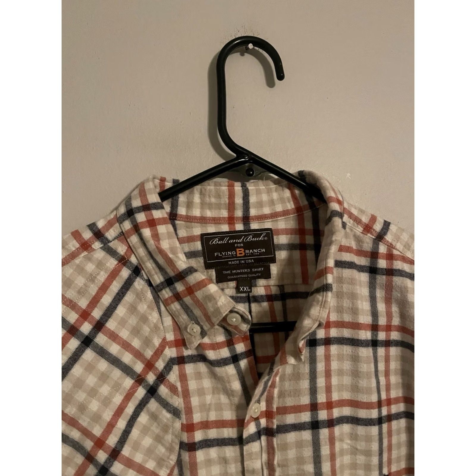 Hunter Ball and Buck Flying B Ranch USA Plaid The Hunters Shirt Light Flannel Men's 2XL Size US XXL / EU 58 / 5 - 3 Thumbnail