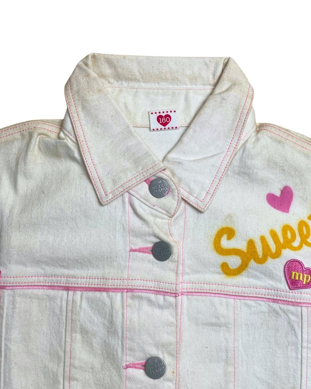 Japanese Brand Mezzo Piano Sweet Graphic Denim Jacket Size S / US 4 / IT 40 - 4 Thumbnail
