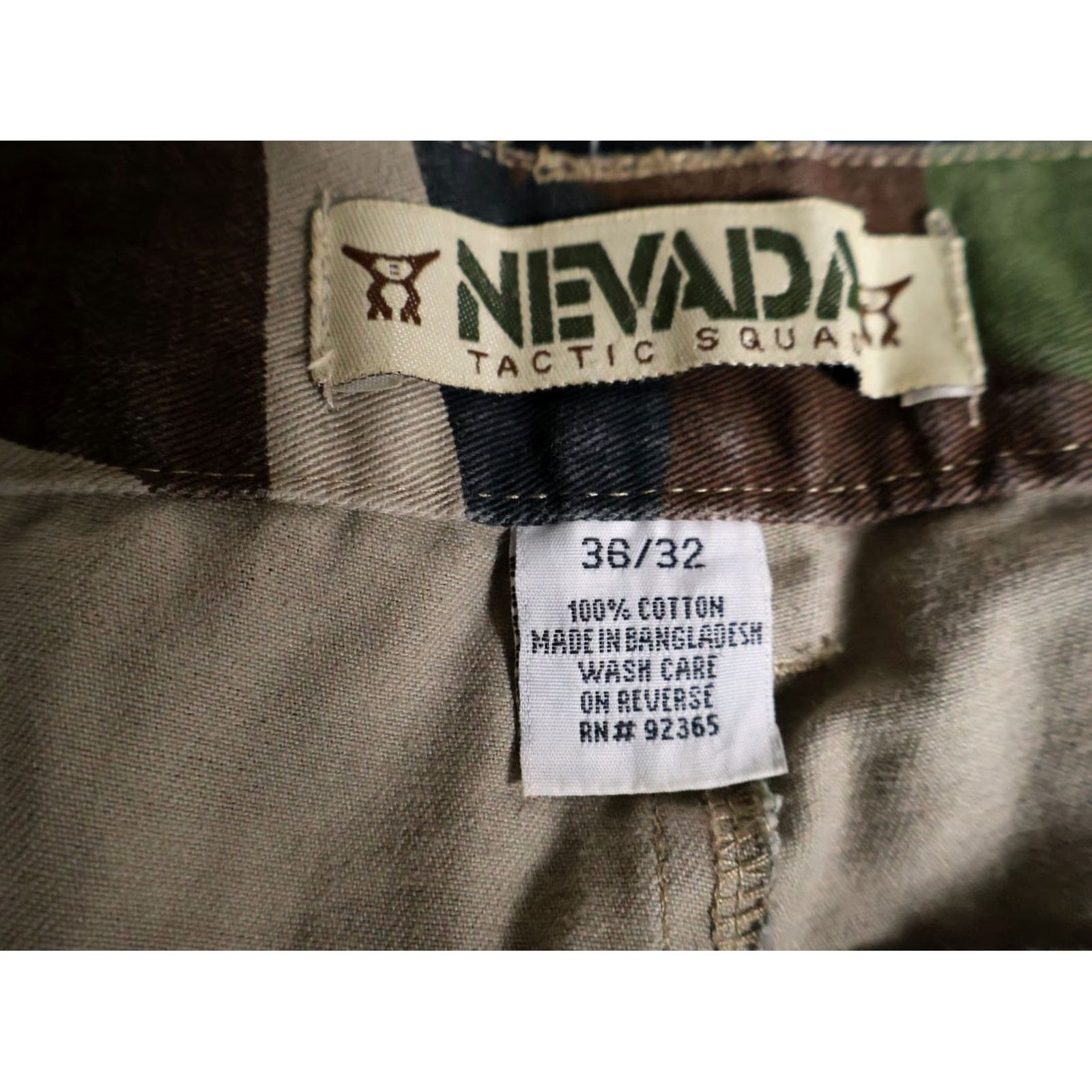 Vintage VINTAGE Nevada Cargo Pants Men 36 x 32 Camouflage Green Brown 90s Army Outdoor Workwear Pants Mens Size US 36 / EU 52 - 3 Thumbnail