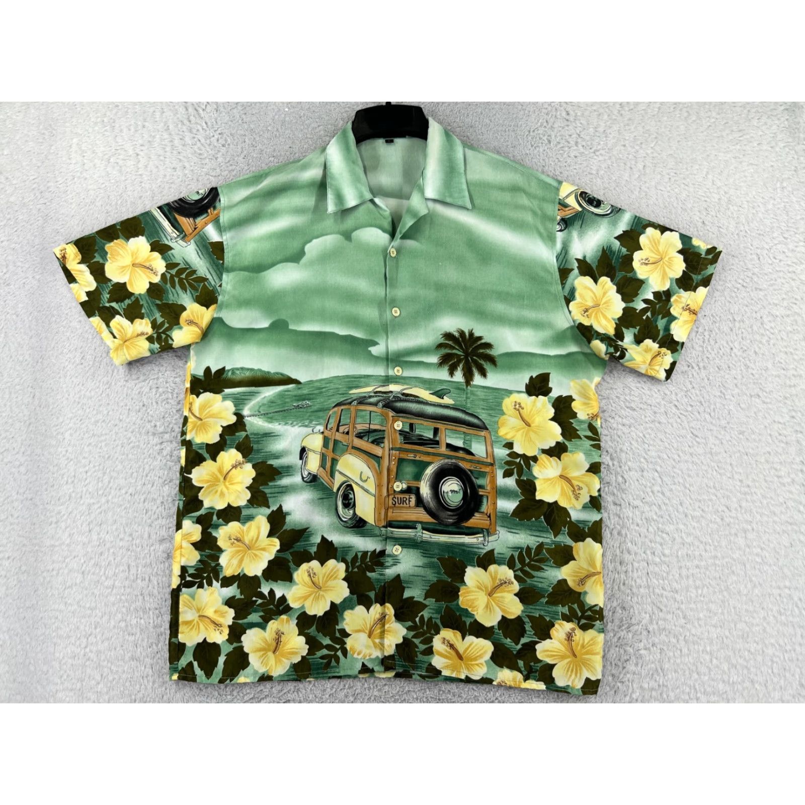 Vintage Big Brother Shirt Mens Large Green Floral Aloha Beach Hawaiian Vacation Resort Shirt Size US L / EU 52-54 / 3 - 2 Thumbnail