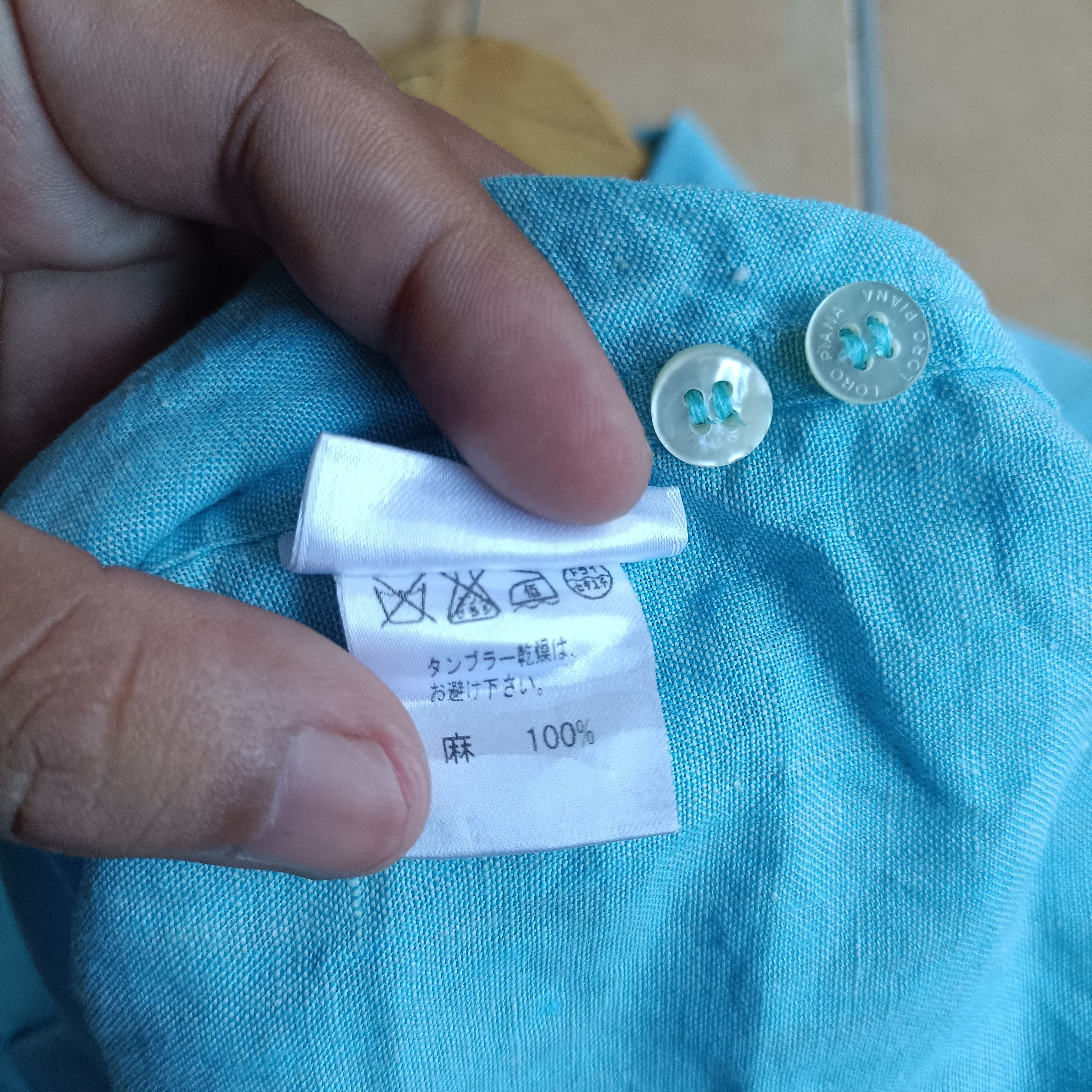 Loro Piana Loro Piana Lino Flax Ocean Blue Shirt Size US L / EU 52-54 / 3 - 10 Thumbnail