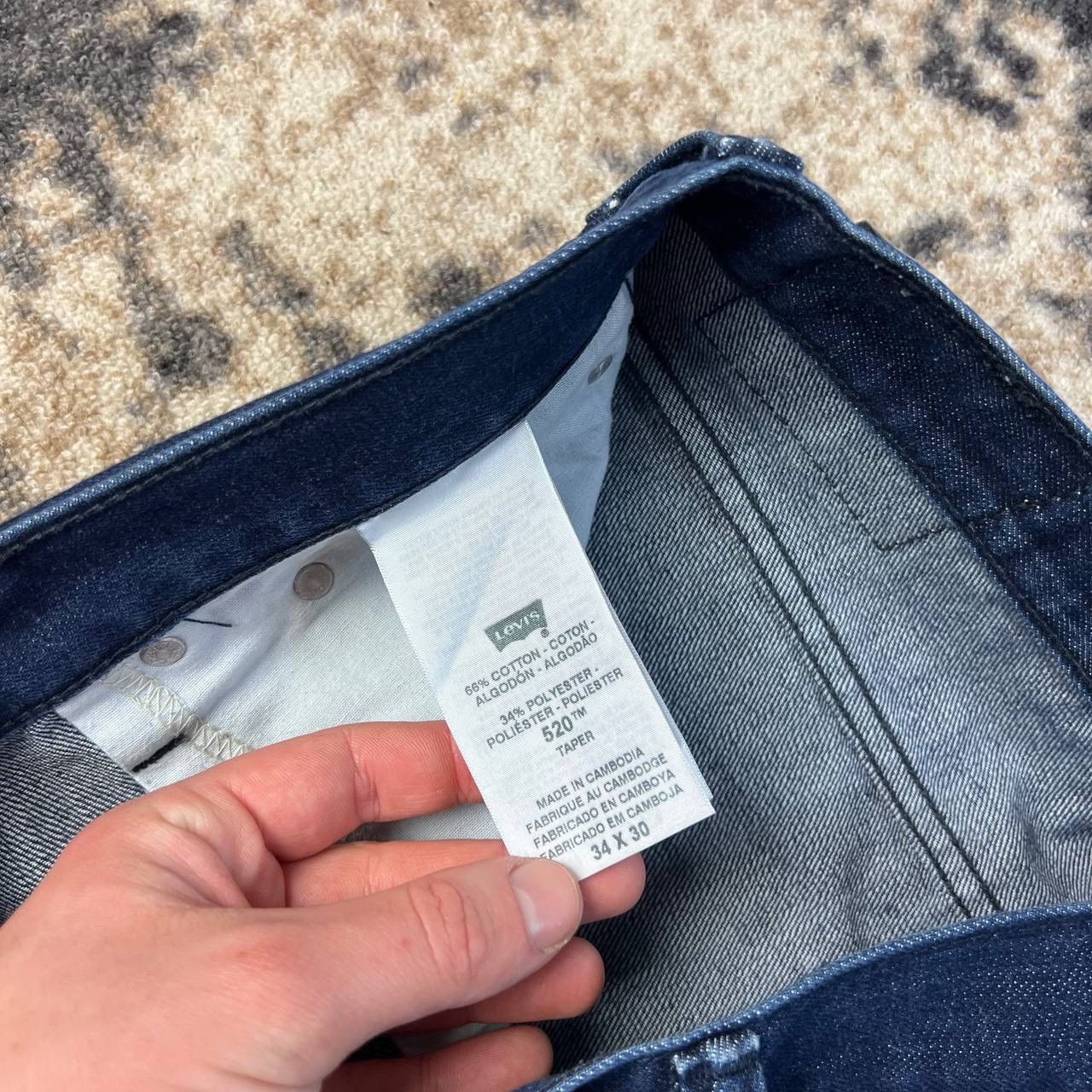 Levi's 520 Levis Vintage Y2K Deep Blue Denim Jeans Size US 34 / EU 50 - 6 Thumbnail