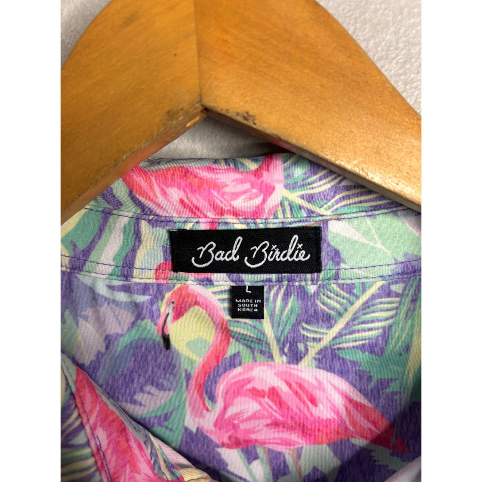Vintage Bad Birdie Polo Shirt Mens L Floral Tropical Stretch Golf Casual Size US L / EU 52-54 / 3 - 4 Thumbnail
