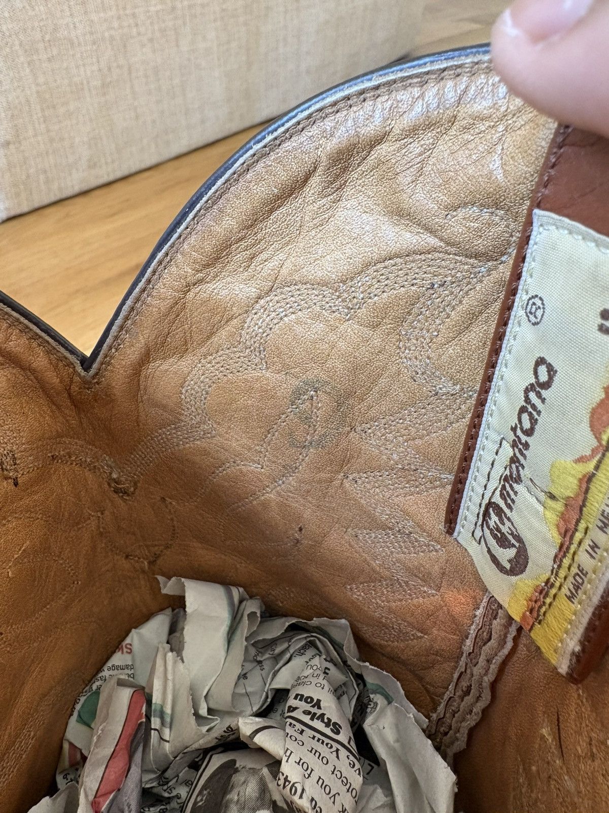 Other Montana Vintage 90s Eel Skin Cowboy Boots Tan Western 9 E Size US 9 / EU 42 - 19 Thumbnail