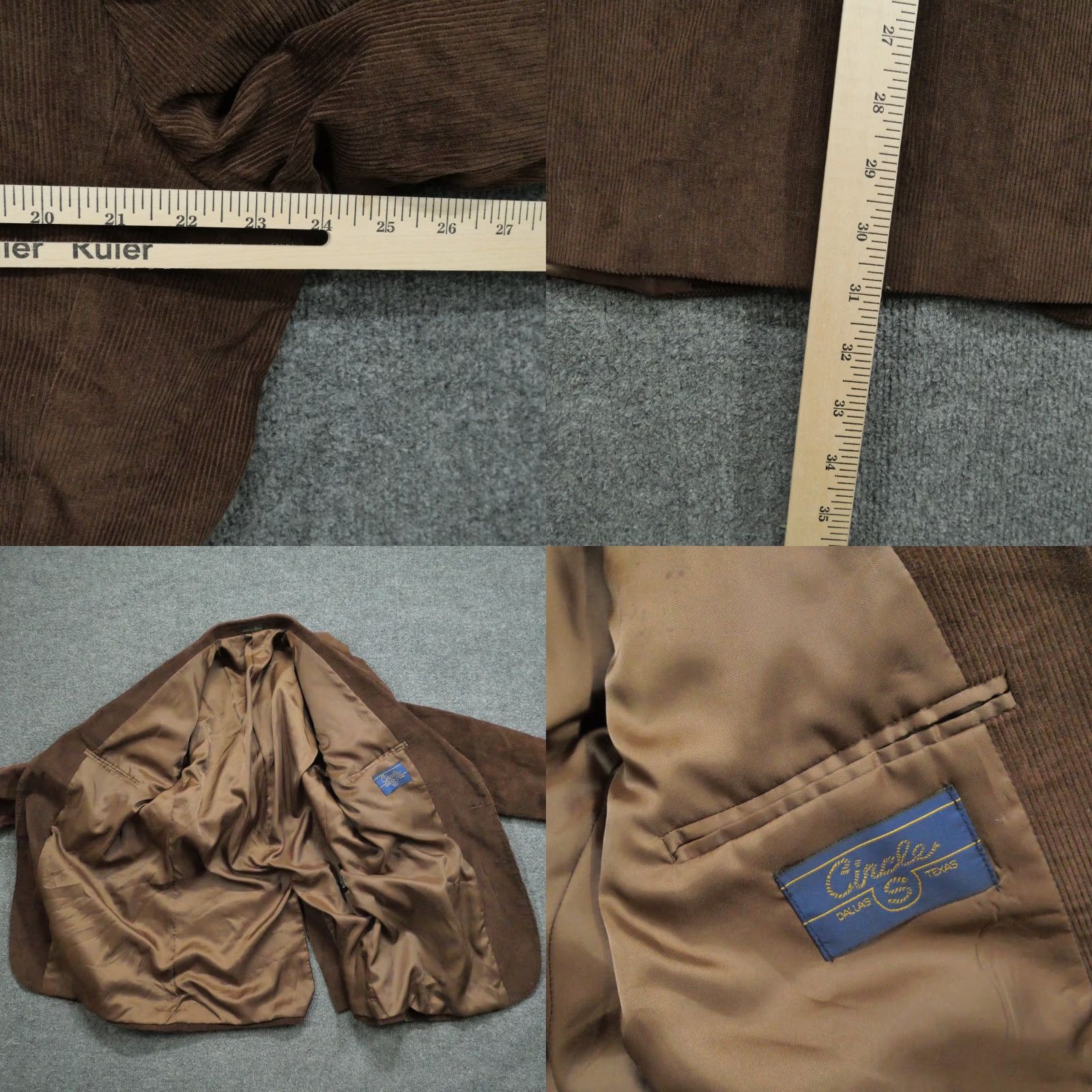 Vintage Circle S Blazer Mens 44 L Long Brown Corduroy Elbow Pads Western Country Jacket Size 44R - 9 Thumbnail