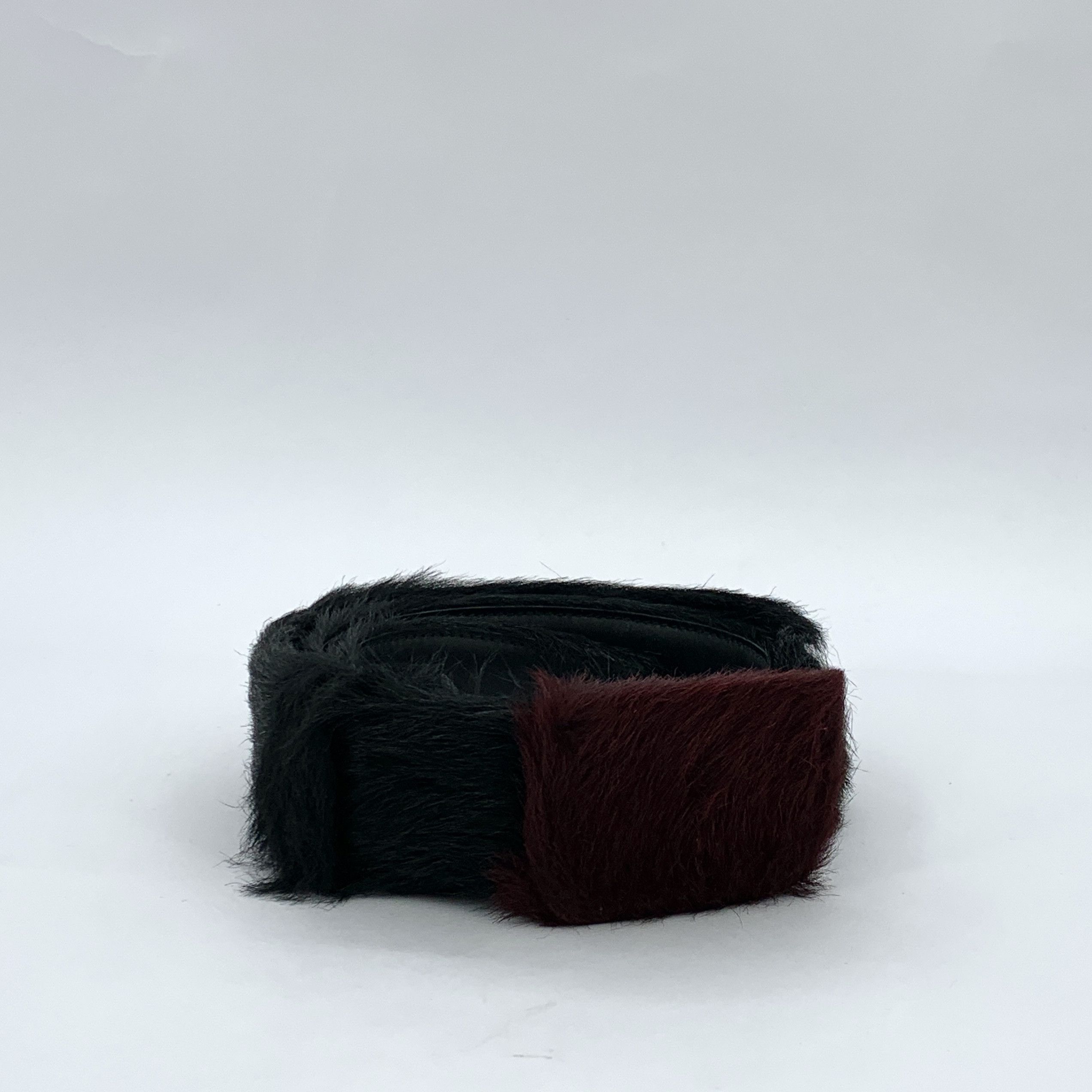 Prada Prada Black Leather & Shearling Belt (104×4.5cm) Size ONE SIZE - 1 Thumbnail
