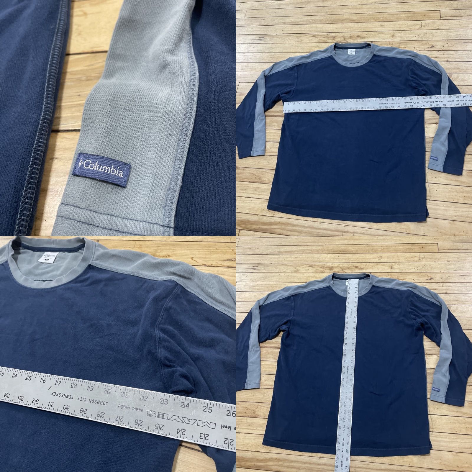 Vintage VINTAGE Columbia Shirt Mens XL Oversized Blue Gray Thermal Cotton Sweater Size US XL / EU 56 / 4 - 8 Thumbnail