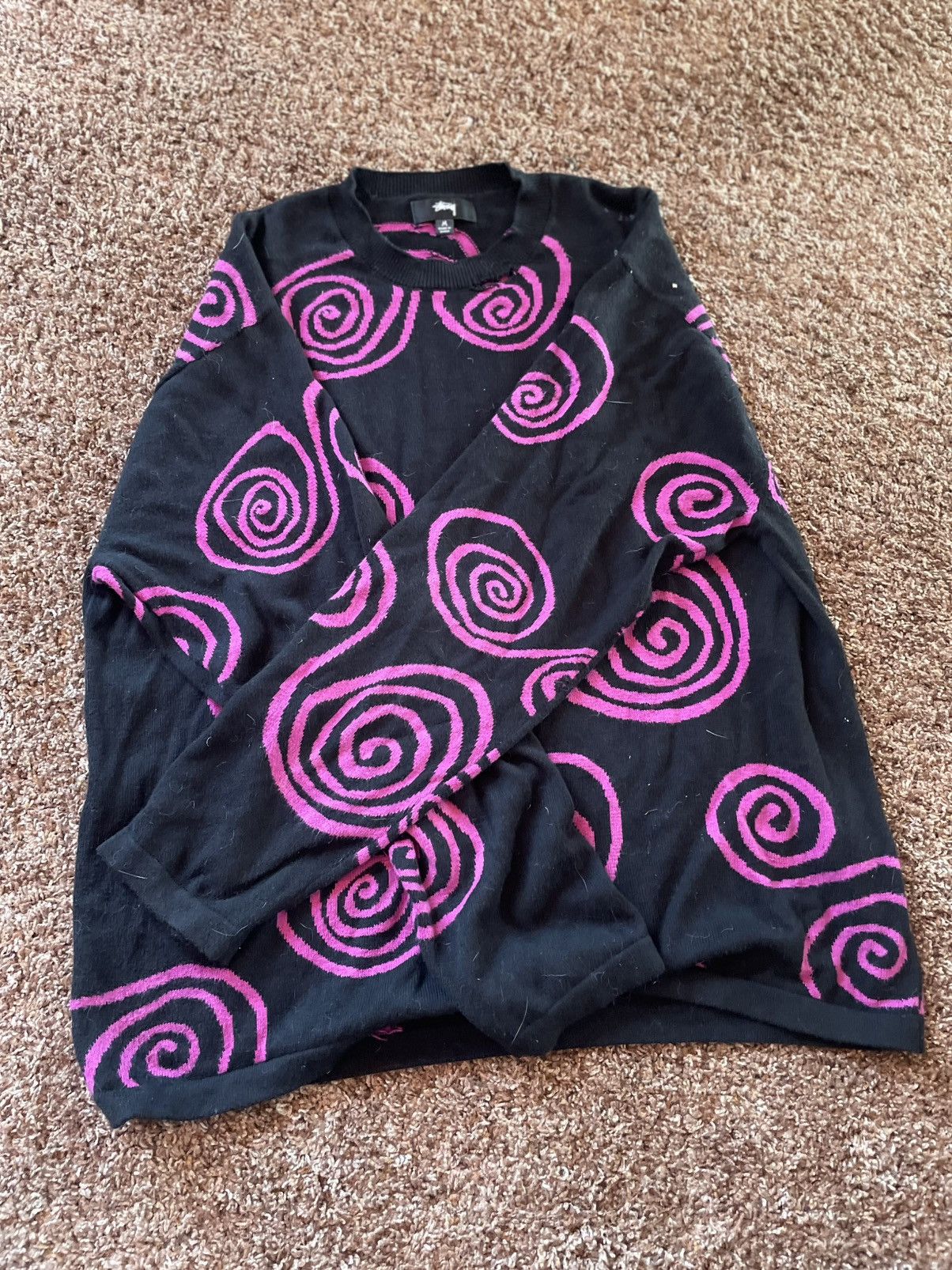 Stussy Purple and black stussy spiral knit Size US M / EU 48-50 / 2 - 2 Thumbnail