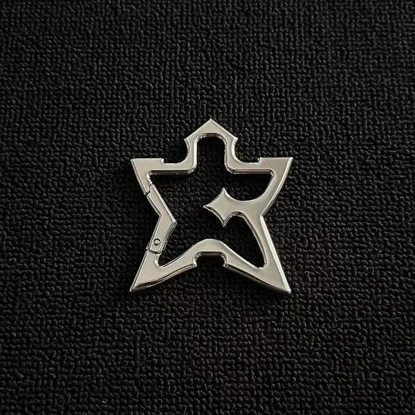 Jewelry Silver Star Shaped Metal Carabiner Keychain Accessory Size ONE SIZE - 8 Thumbnail