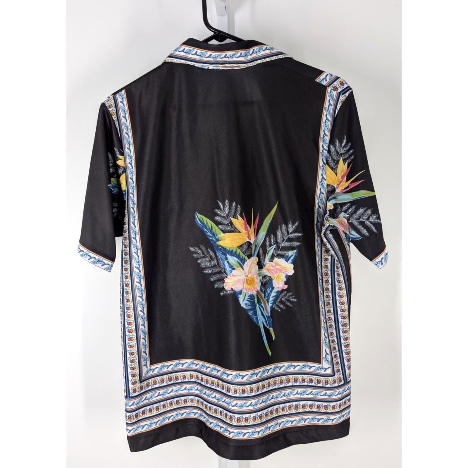 Catalina VINTAGE Catalina Floral Art Print Tunic Polo Shirt M USA Palm Springs 70s Black Short Sleeve Mens Size US M / EU 48-50 / 2 - 3 Thumbnail