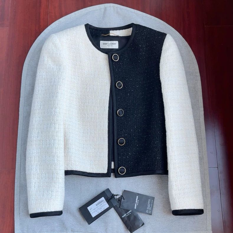 Saint Laurent Paris Saint Laurent Classic Textured Blazer Jacket Size US XS / EU 42 / 0 - 1 Thumbnail